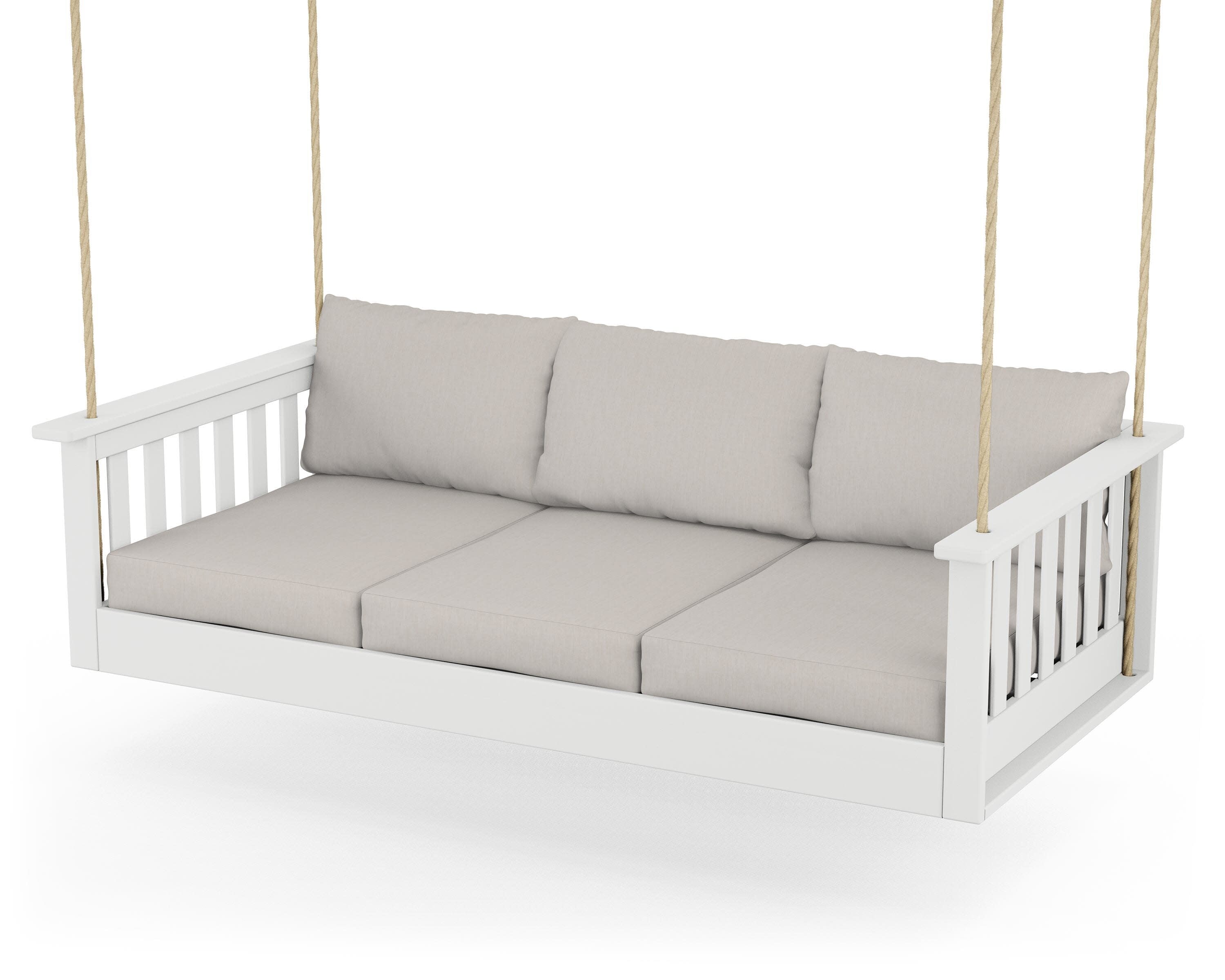 Vineyard Daybed Swing in White / Cast Ash