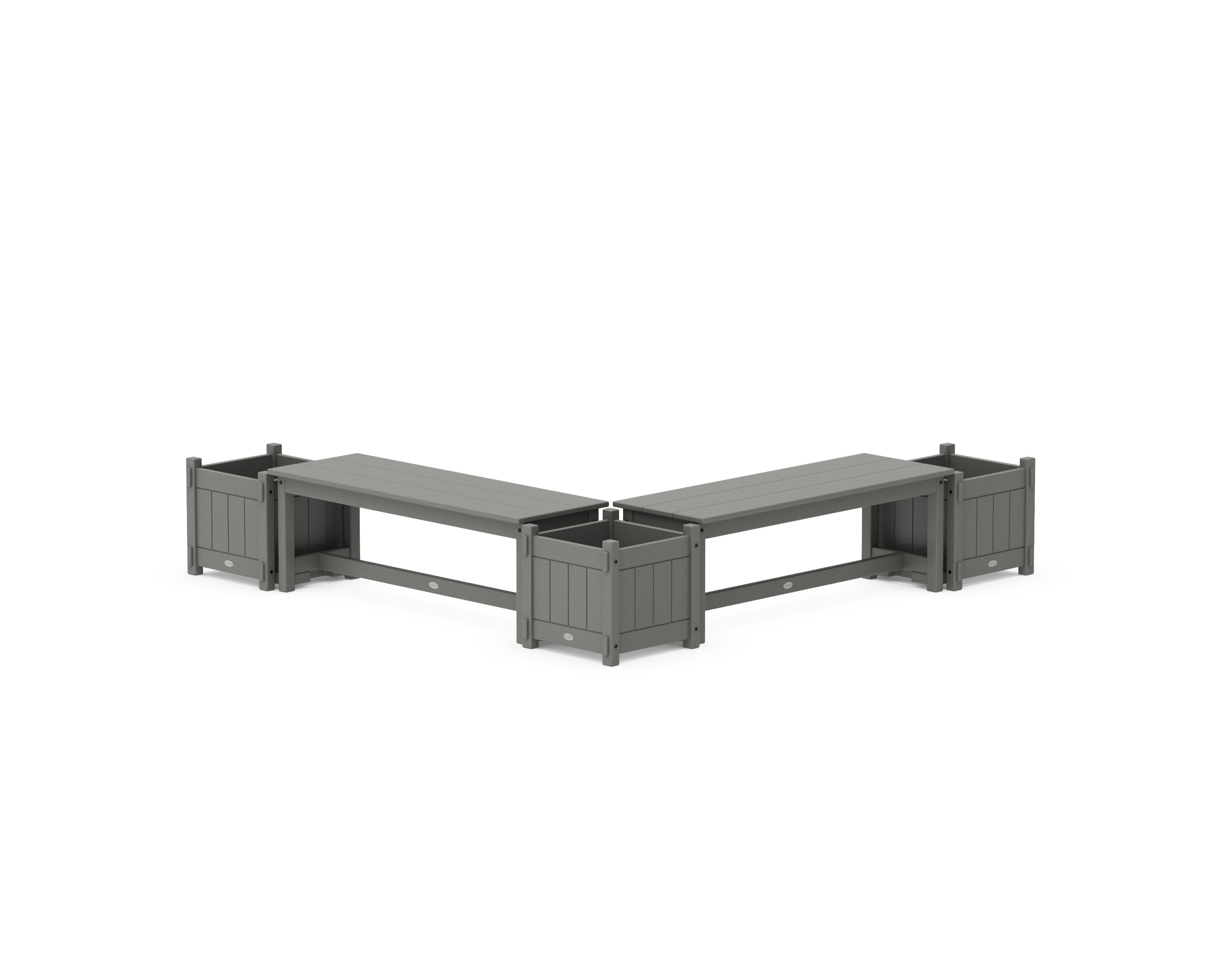 48" Vineyard L- Shaped Planter Bench Corner Set
