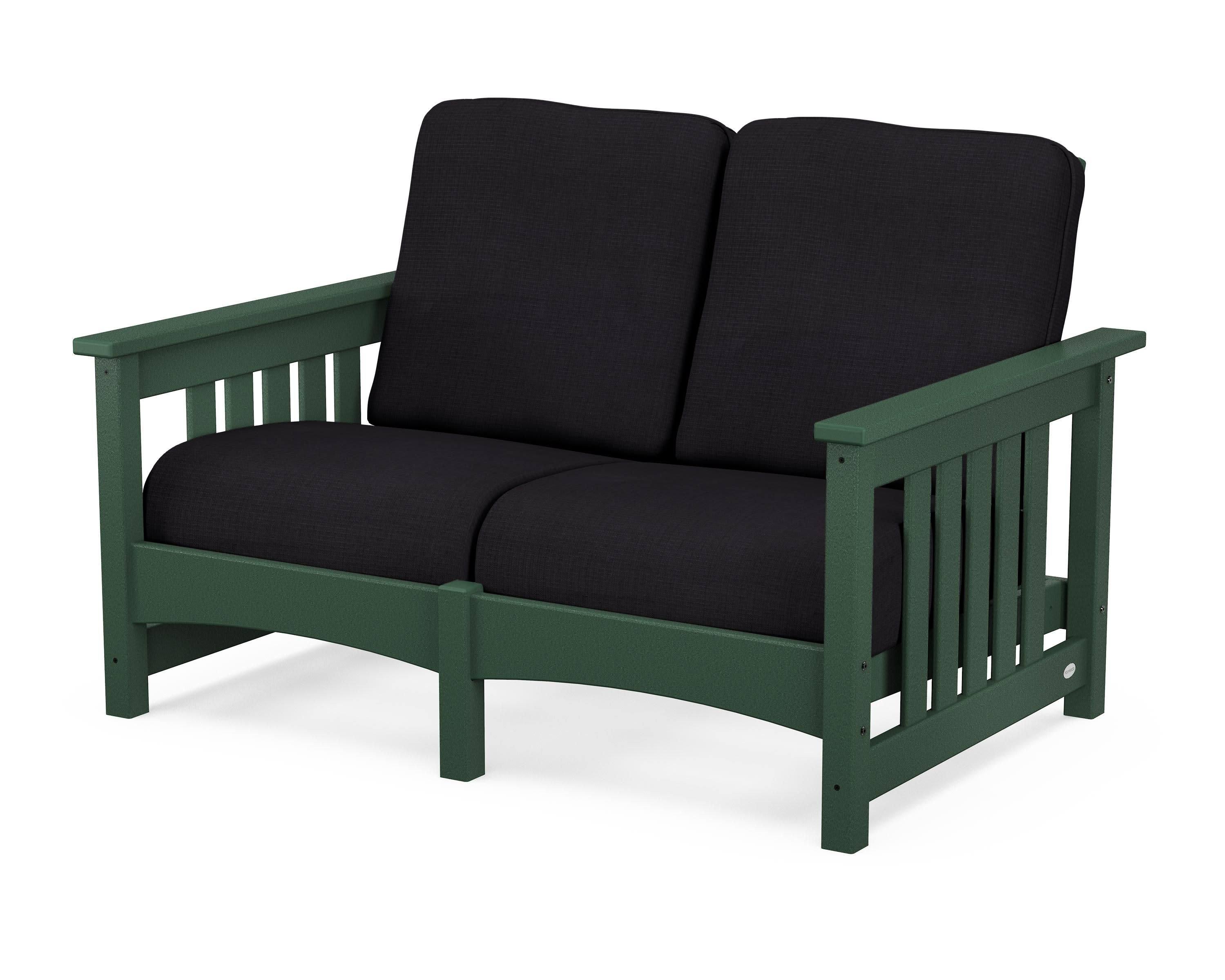 Club Mission Loveseat in Green / Midnight Linen