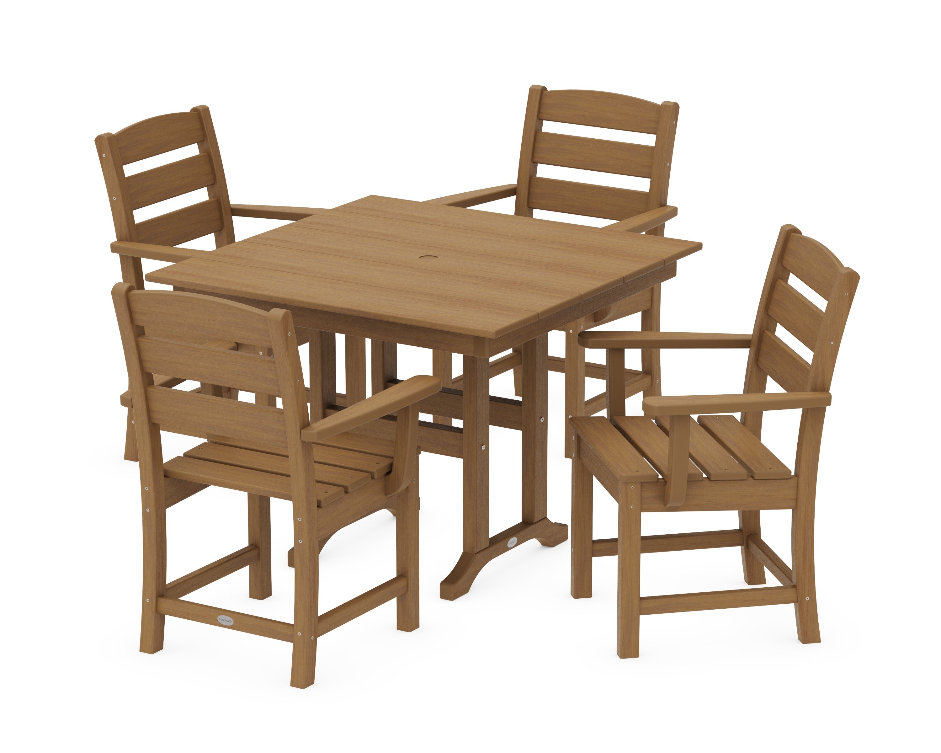 Lakeside 5-Piece Farmhouse Dining Set in Natural