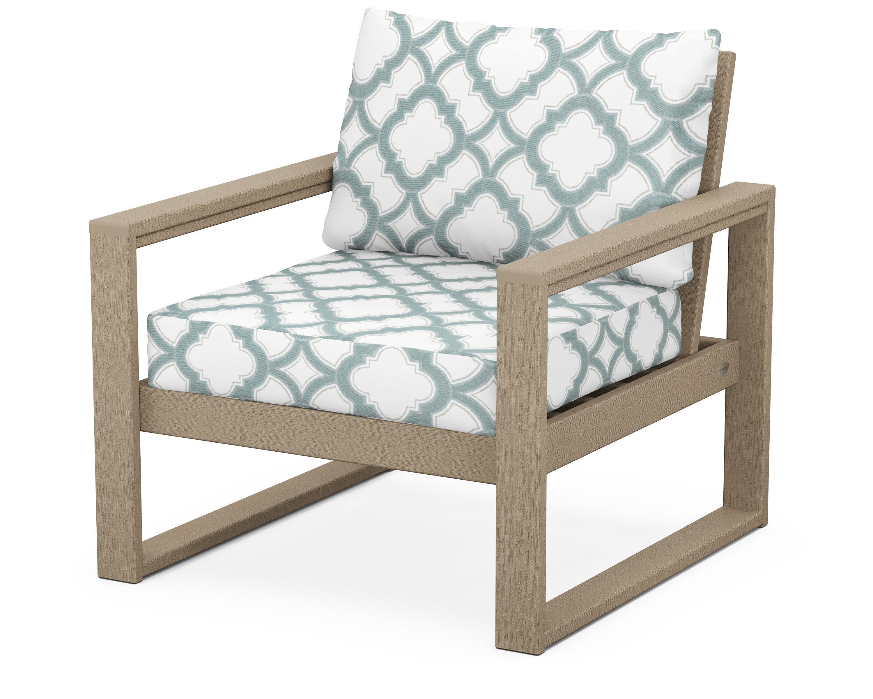 EDGE Club Chair in Vintage Sahara / Trellis Glacier Spa