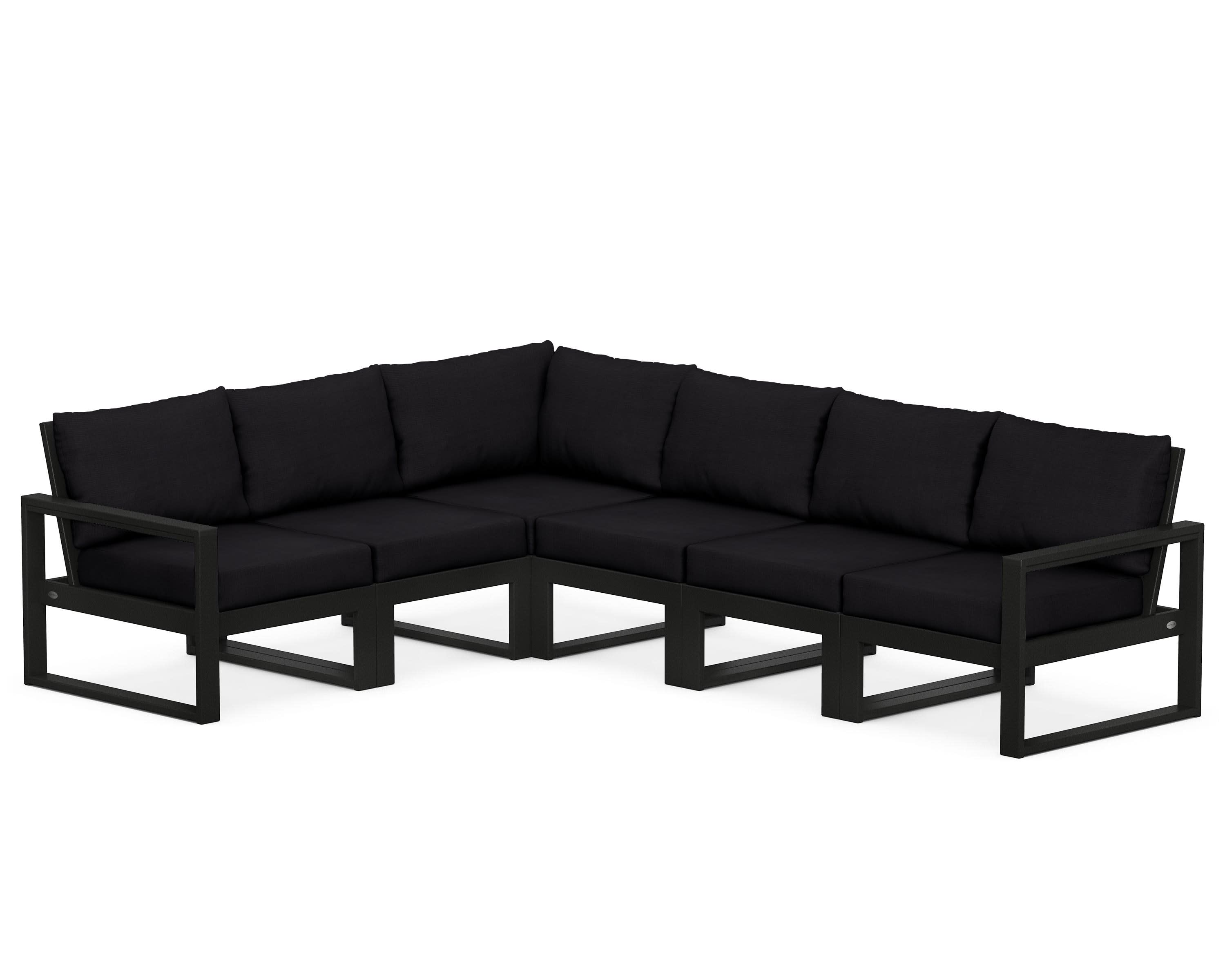 EDGE 6-Piece Modular Deep Seating Set in Black / Midnight Linen