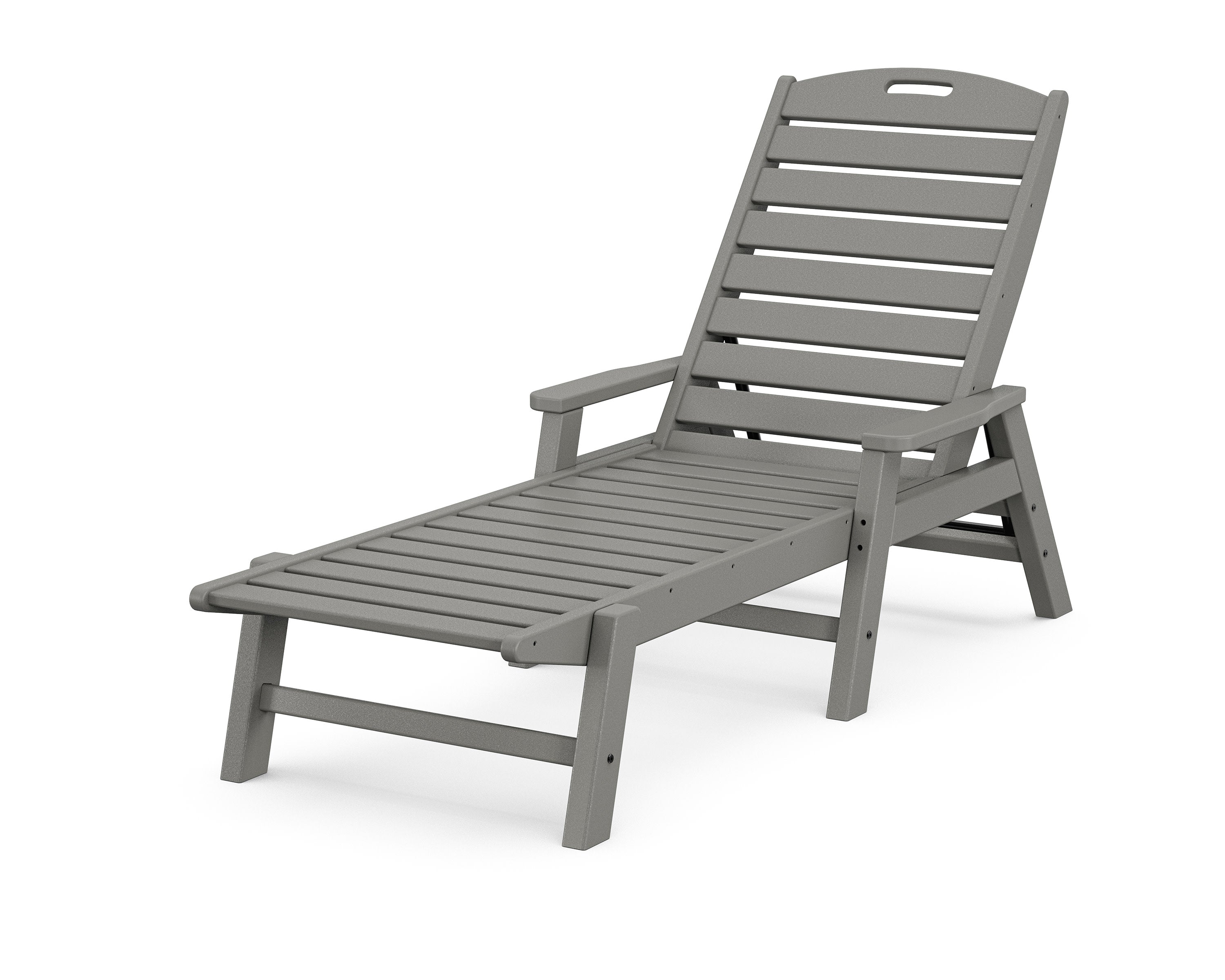 Nautical Chaise with Arms in Slate Grey