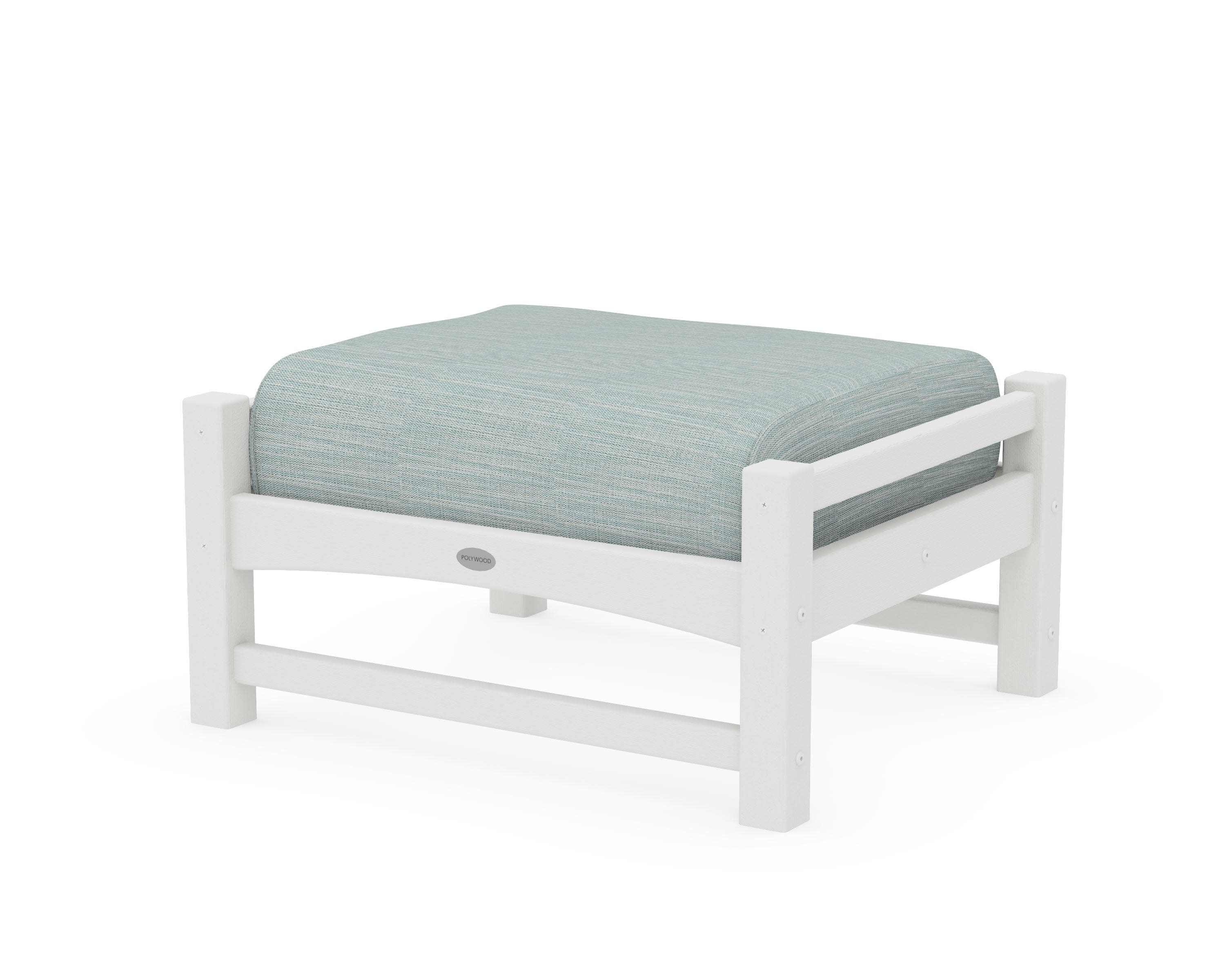 Club Ottoman in Vintage White / Soothe Mist