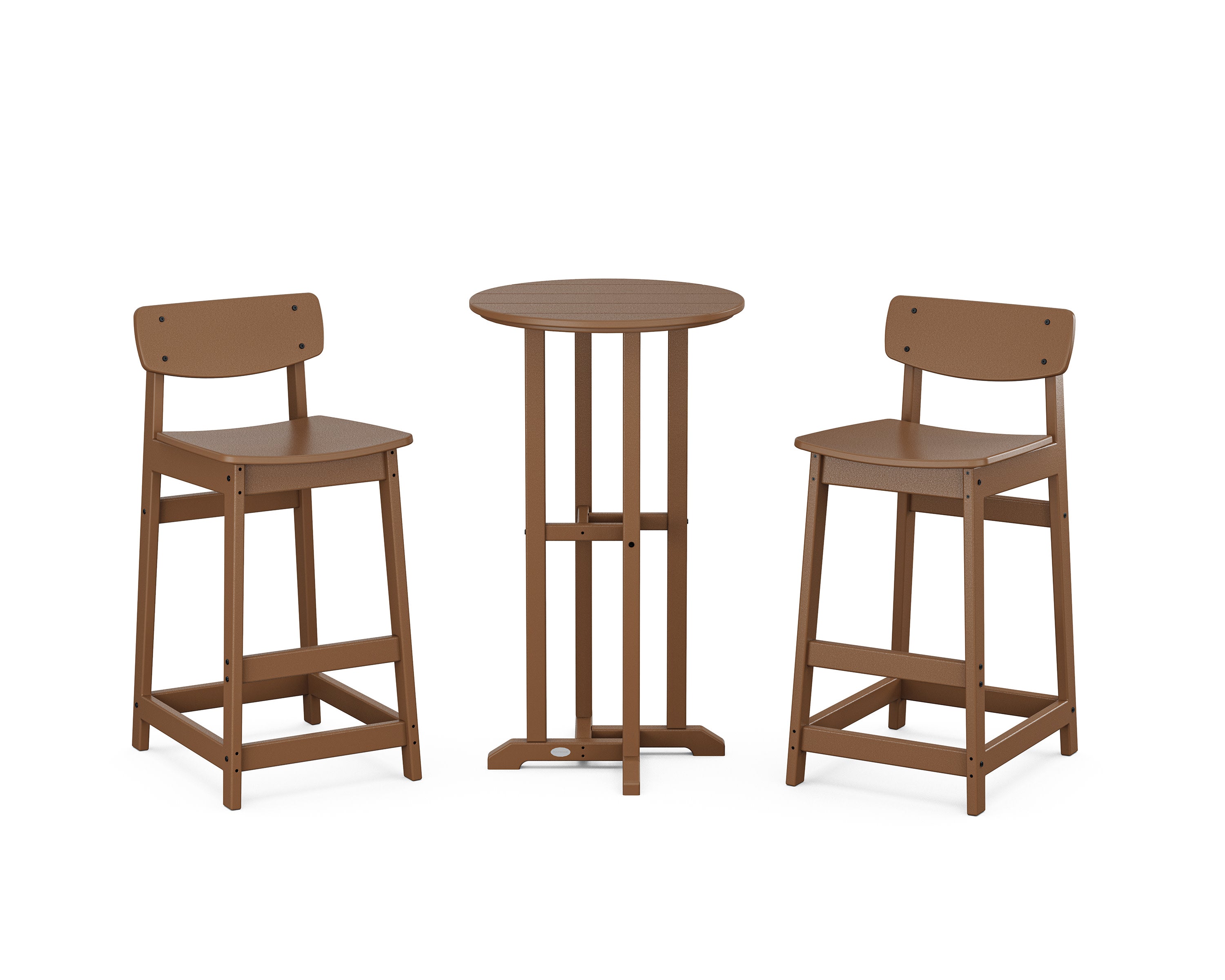 Modern Studio Urban Lowback Bar Chair 3-Piece Bistro Set in Teak