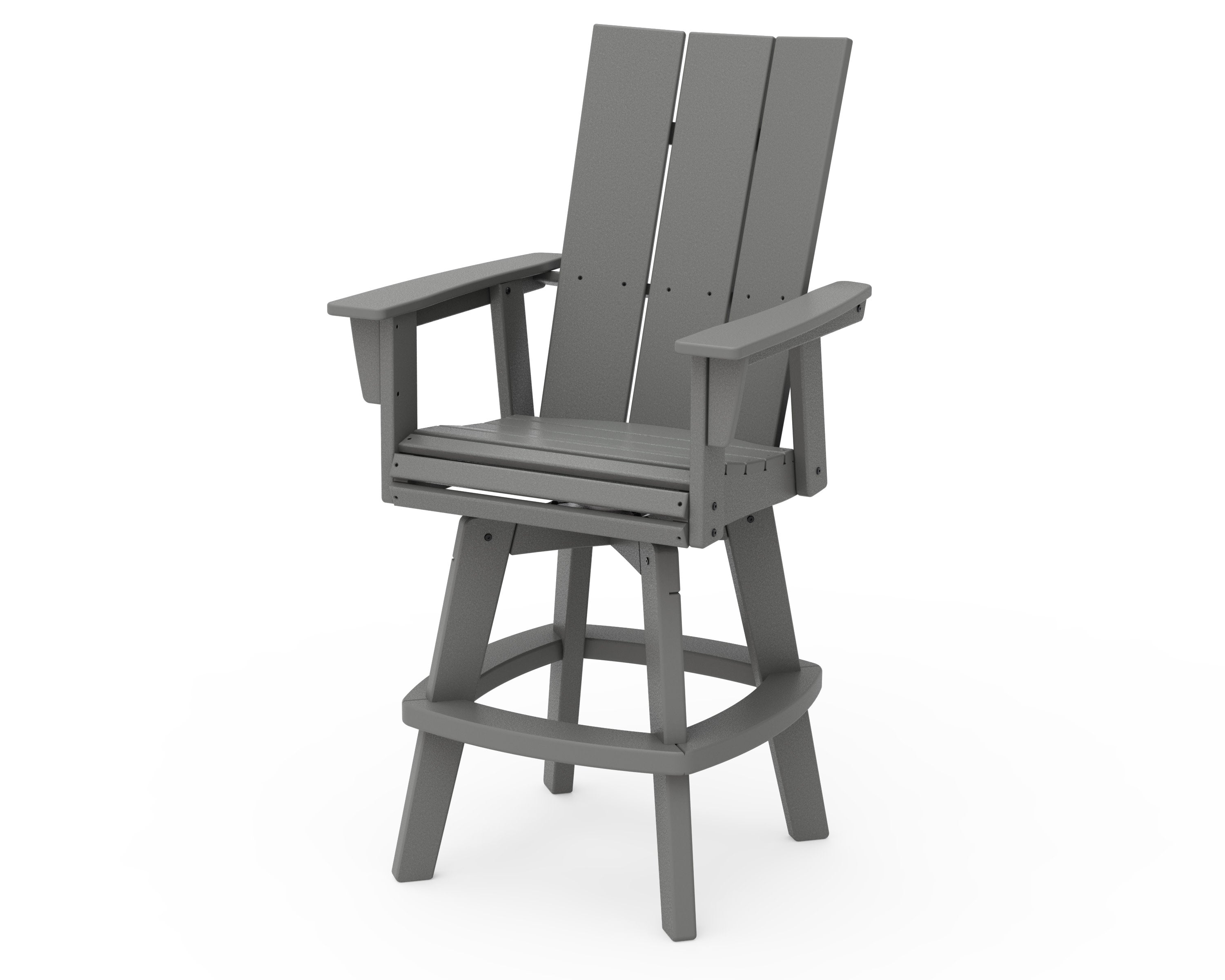 Modern Curveback Adirondack Swivel Bar Chair in Slate Grey