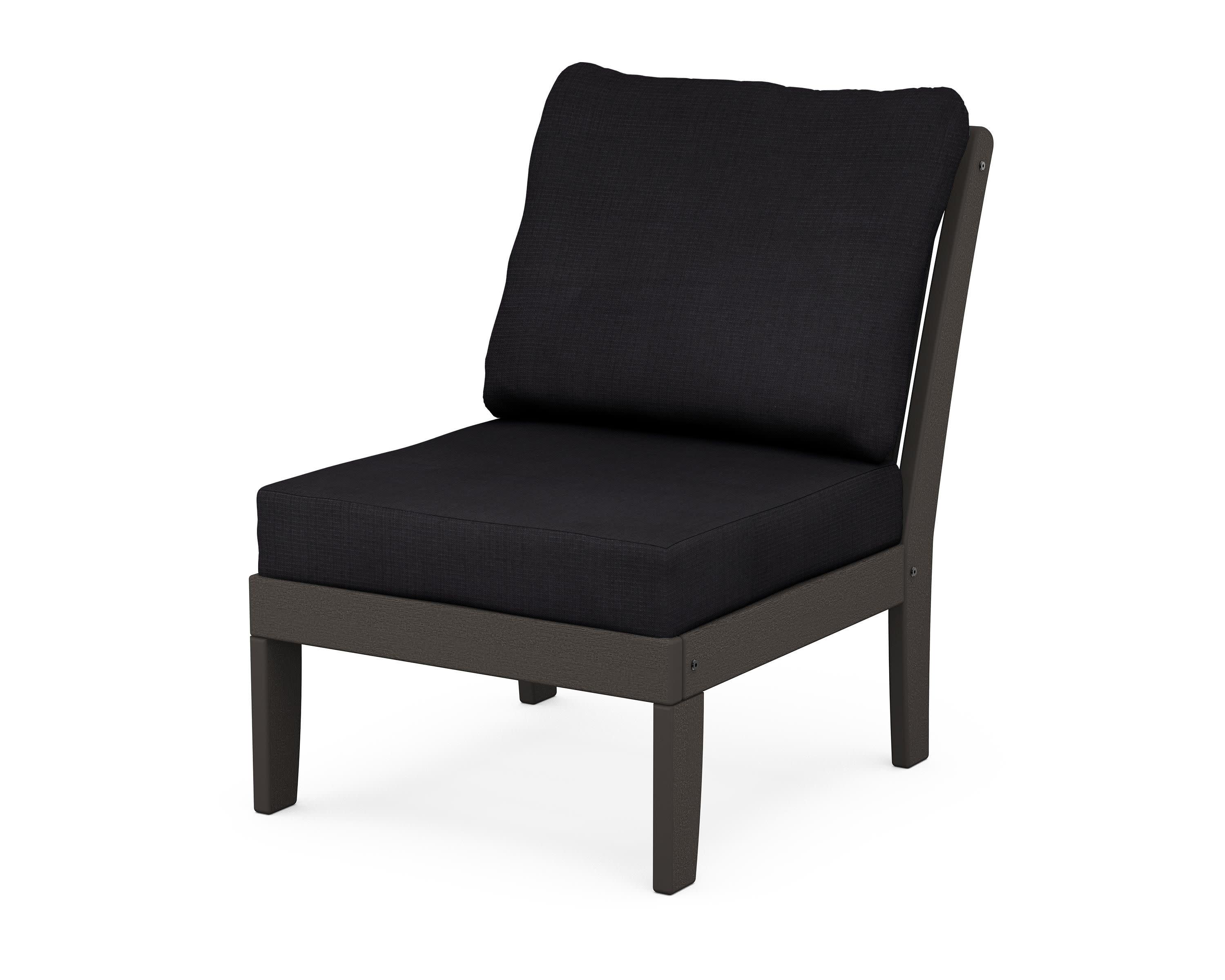 Braxton Modular Armless Chair in Vintage Coffee / Midnight Linen