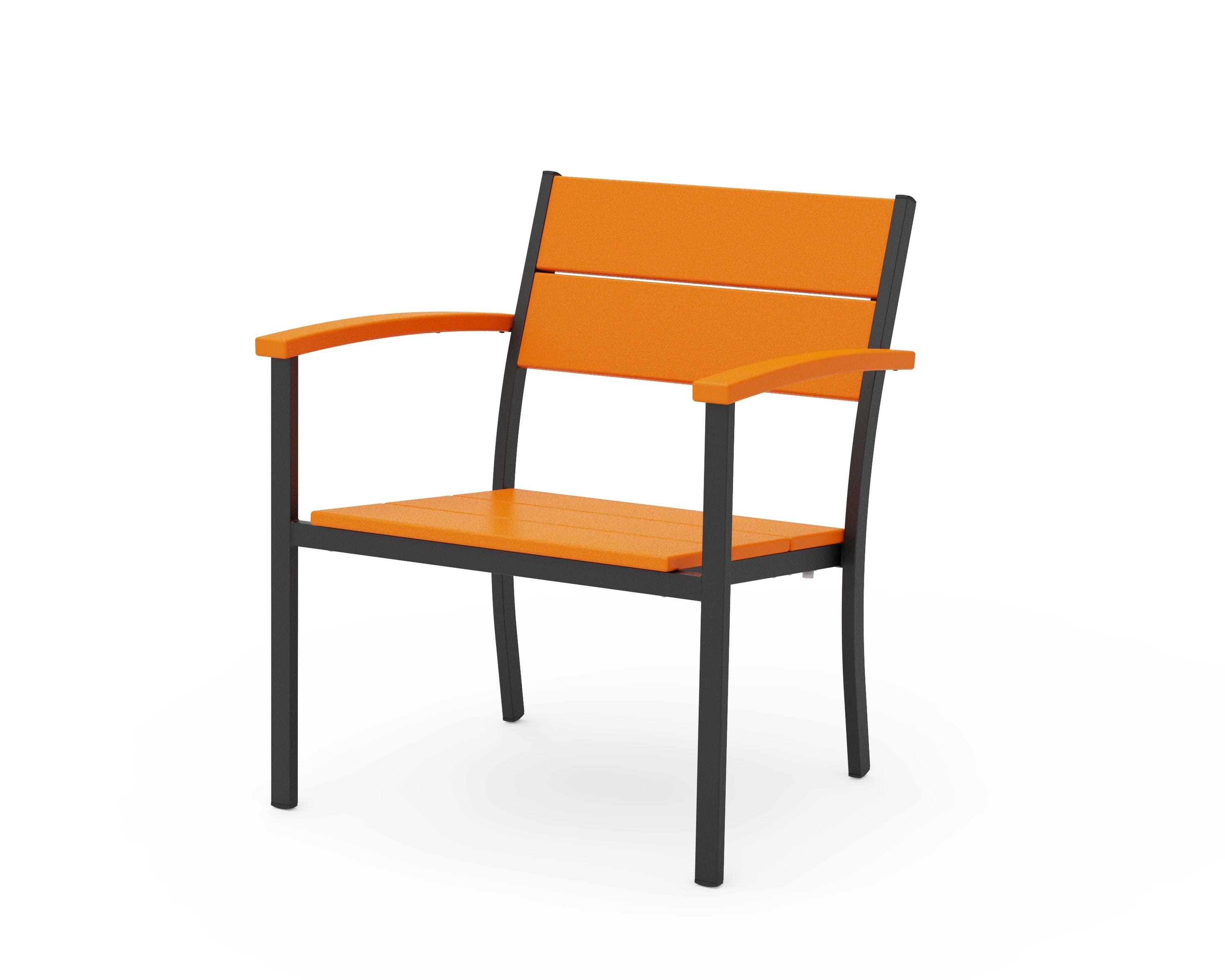 Main Street Stacking Lounge Arm Chair in Black / Tangerine