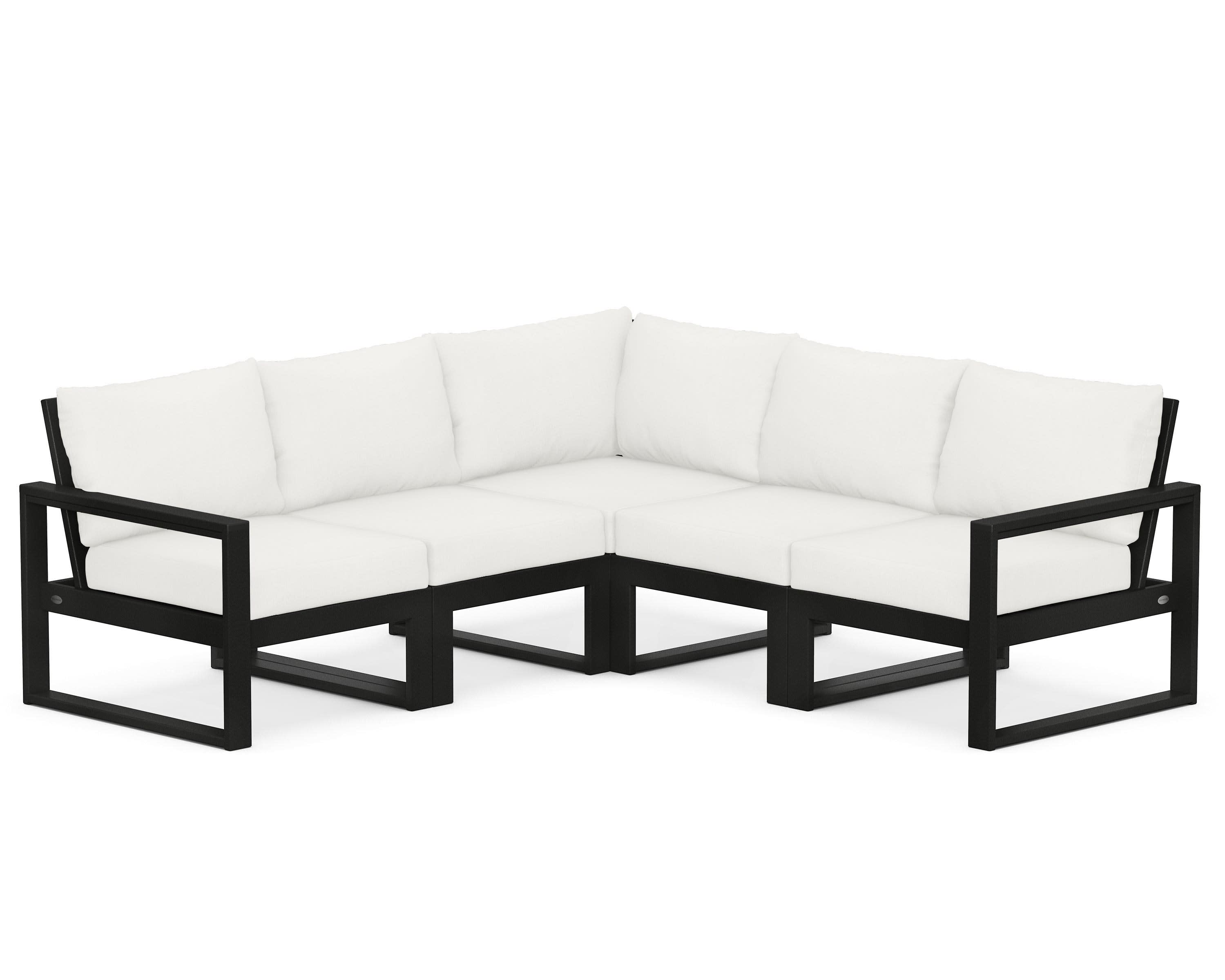 EDGE 5-Piece Modular Deep Seating Set in Black / Natural Linen