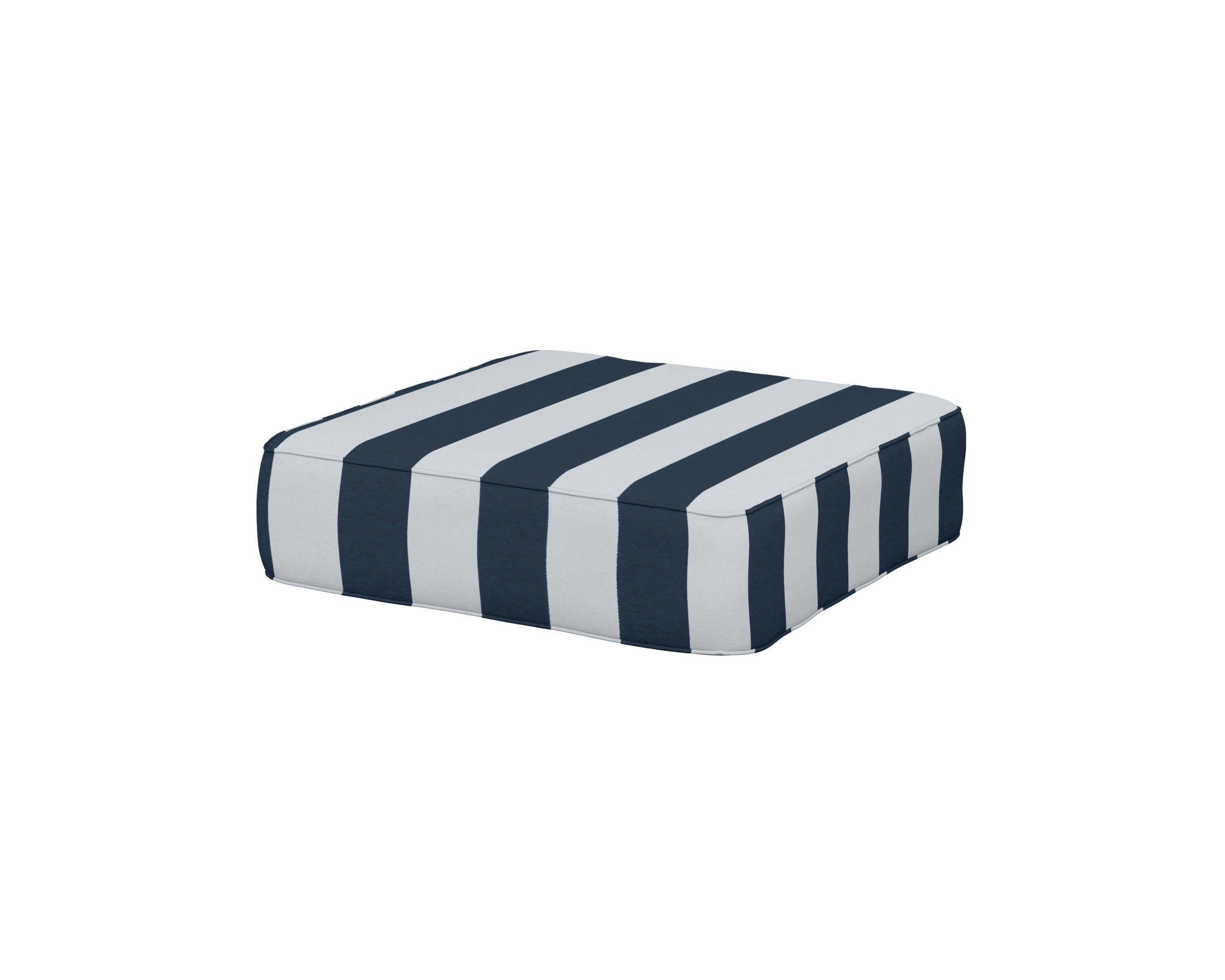 Ateeva 4000 Ottoman Cushion in Cabana Stripe Marine Indigo