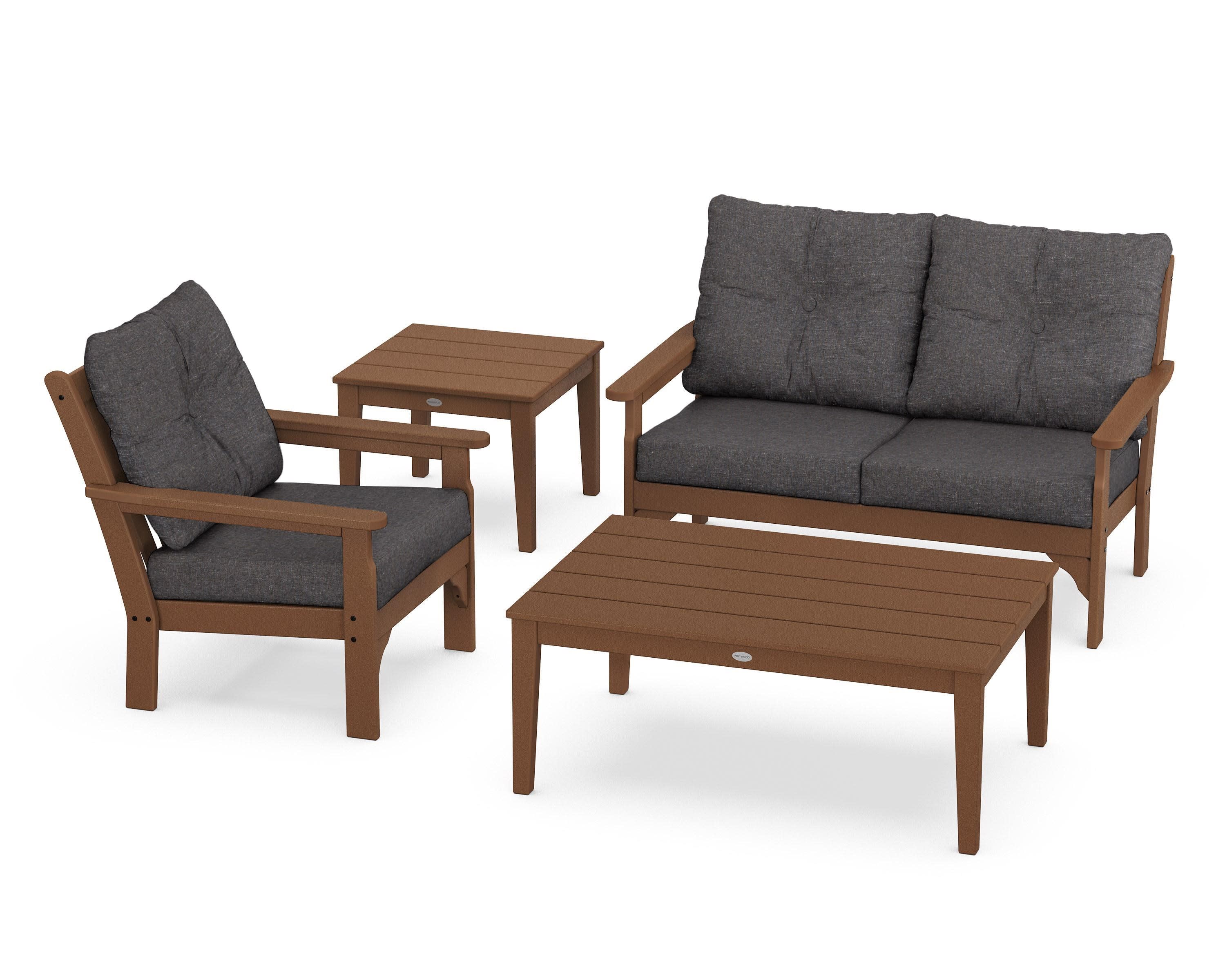 Vineyard 4-Piece Deep Seating Set in Teak / Ash Charcoal
