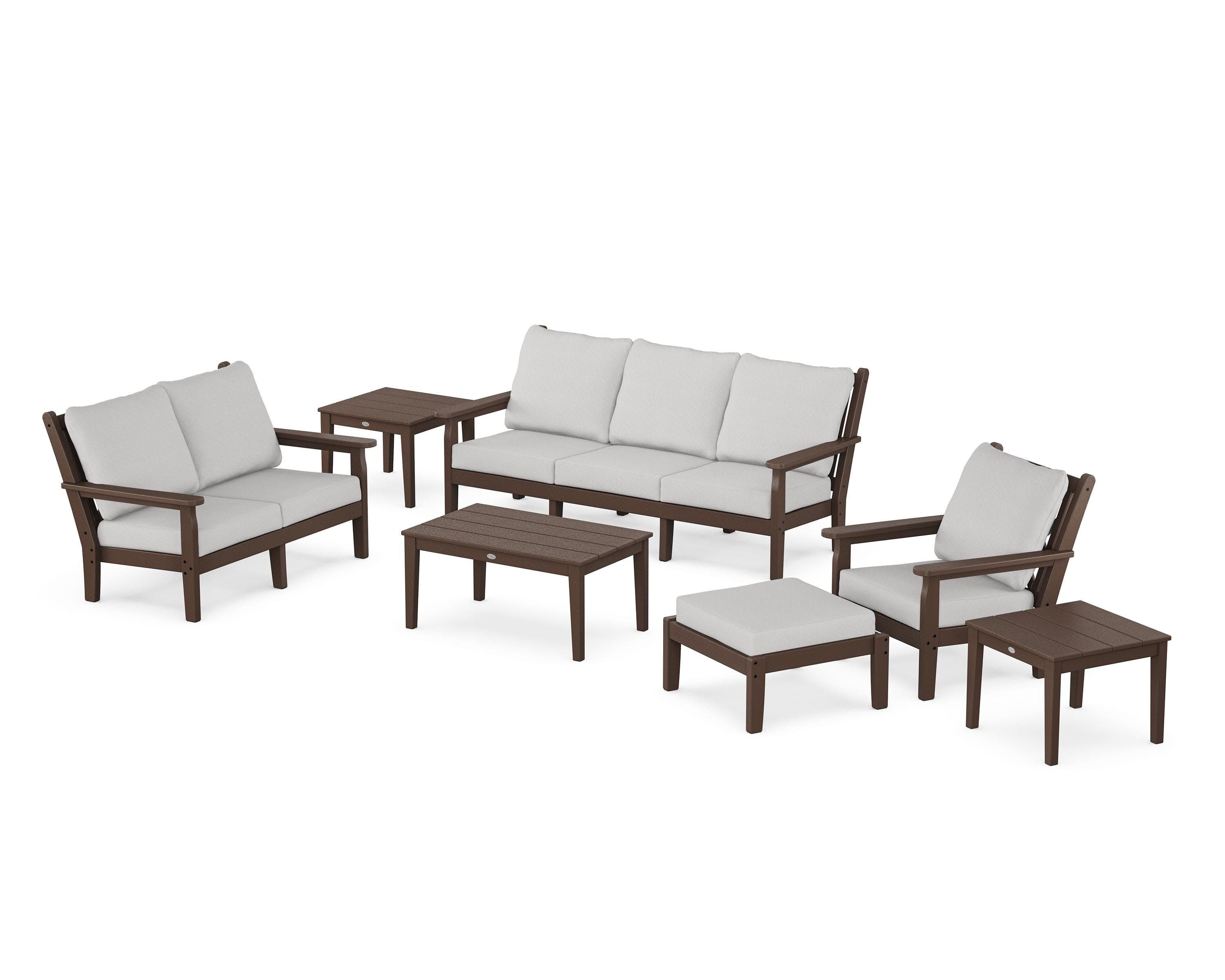 Chippendale 7-Piece Deep Seating Set in Mahogany / Diamond in the Rough