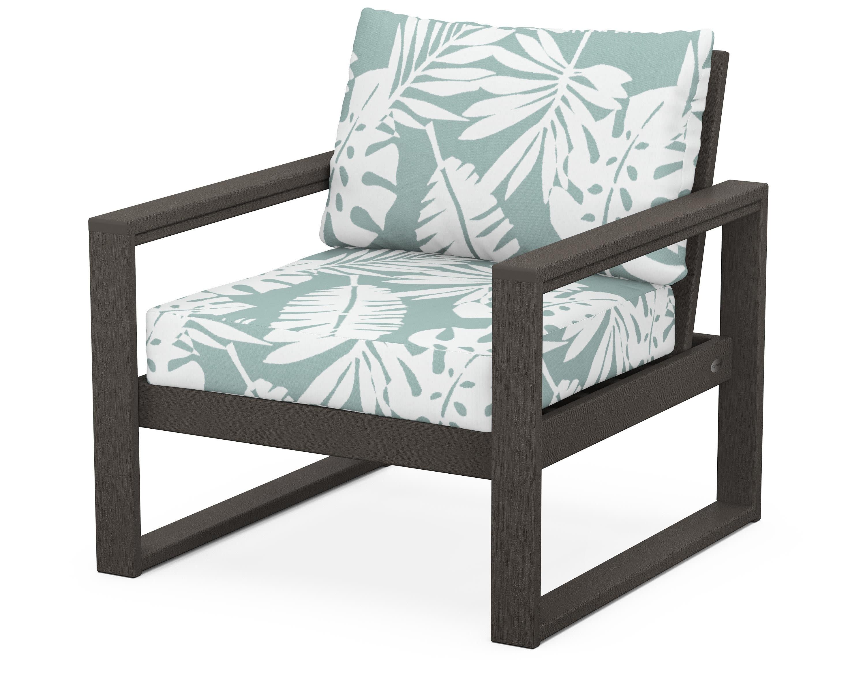 EDGE Club Chair in Vintage Coffee / Leaf Glacier Spa