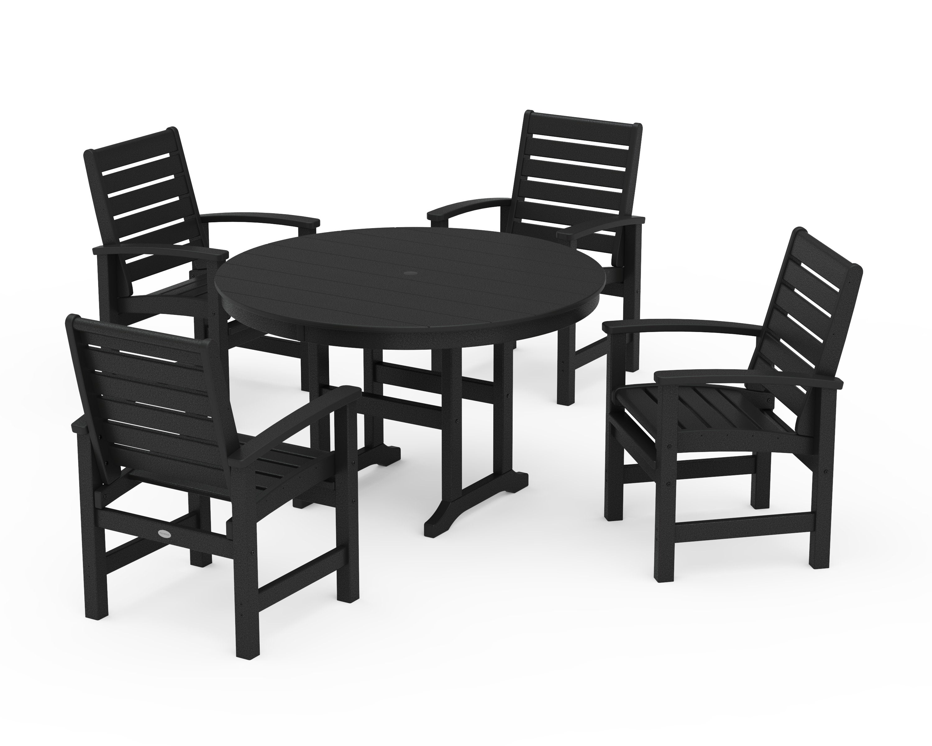Signature 5-Piece Round Farmhouse Dining Set in Black