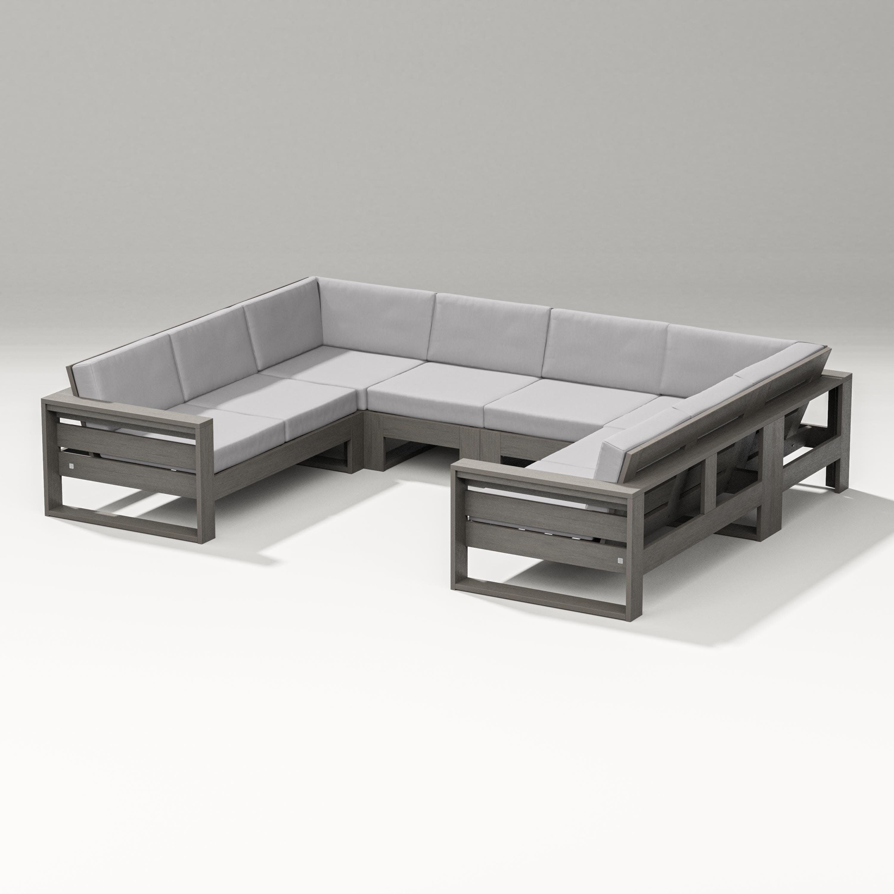 Latitude U-Shaped Sectional in Driftwood / Granite