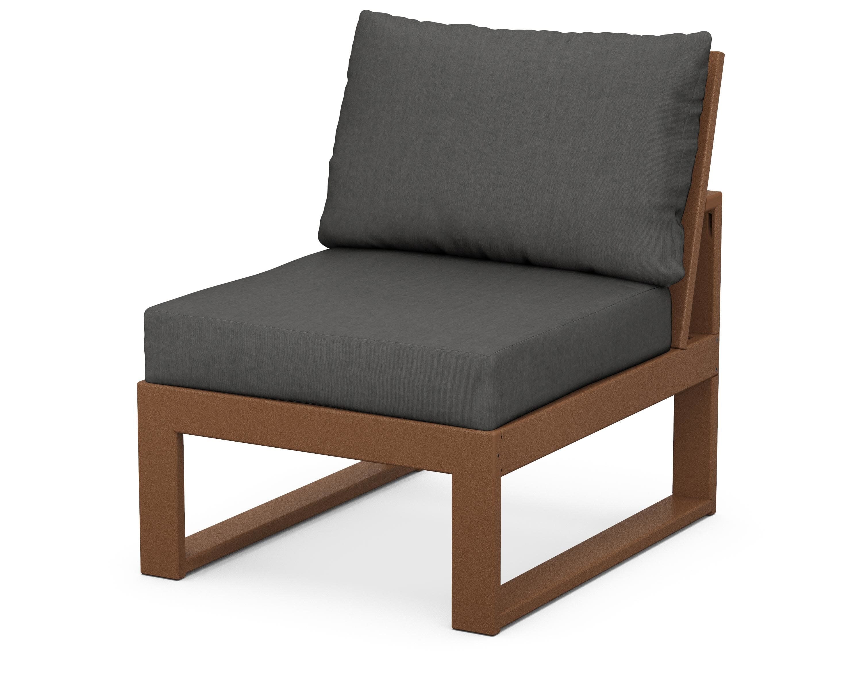 Modular Armless Chair in Teak / Spectrum Carbon