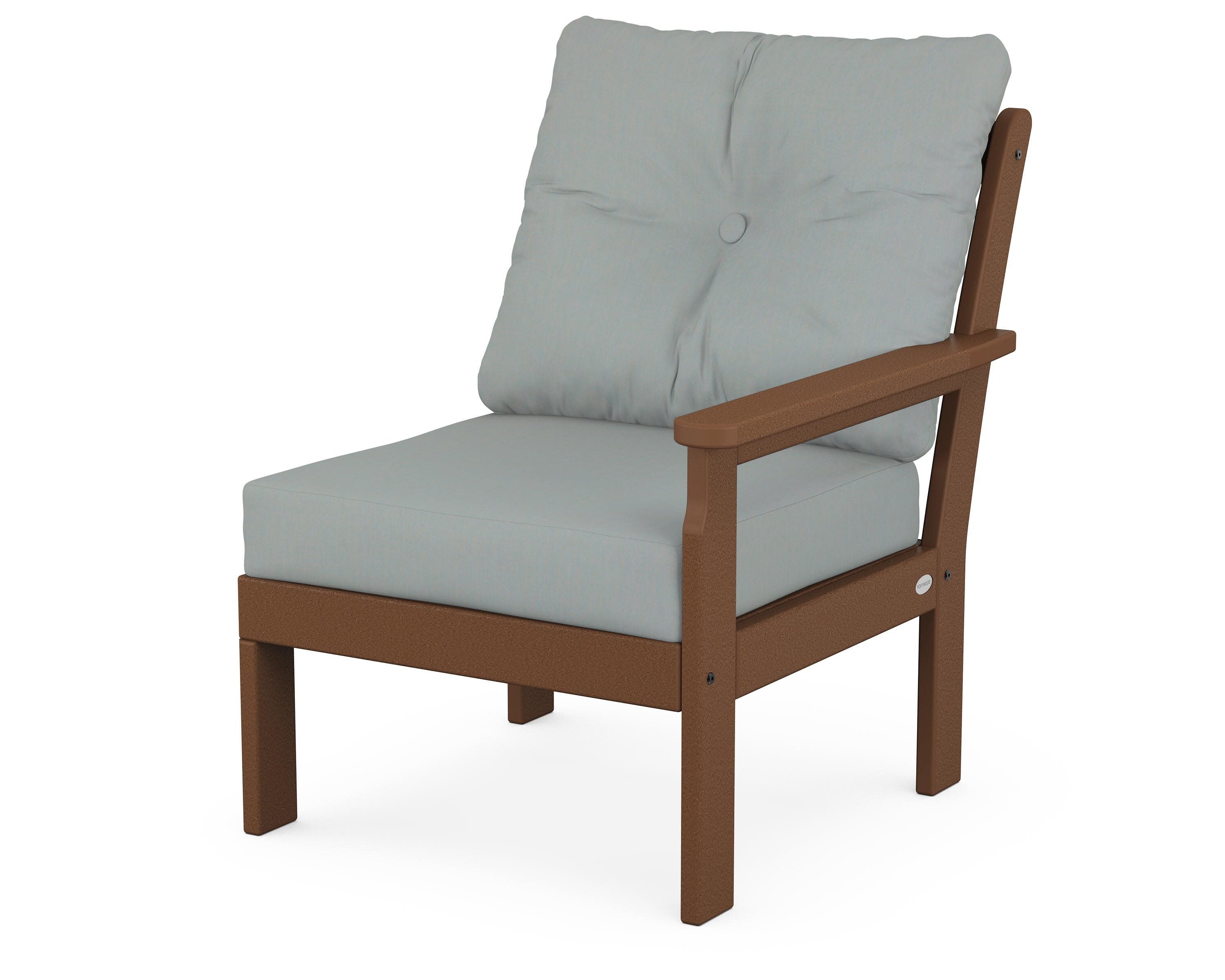 Vineyard Modular Right Arm Chair in Teak / Spa
