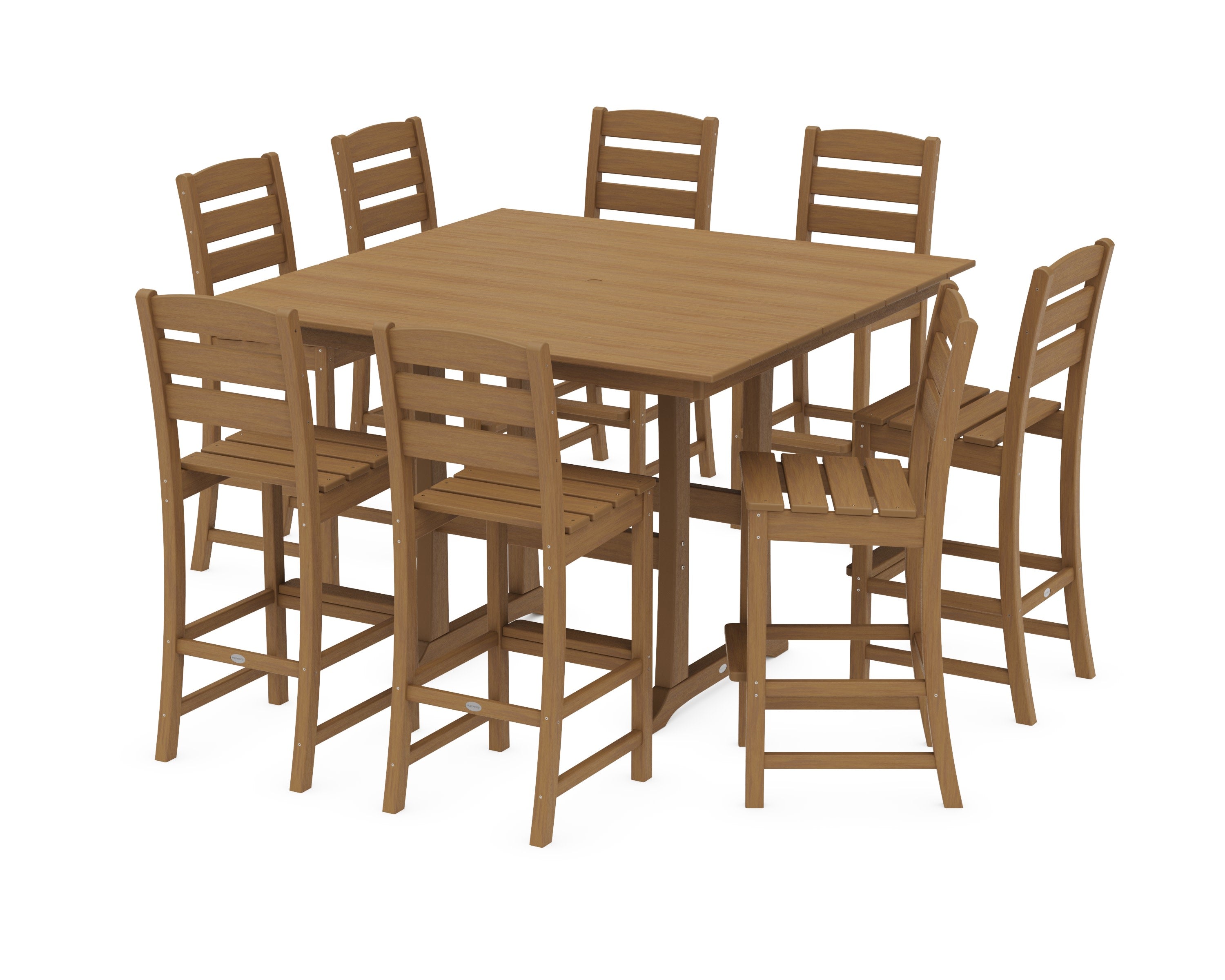 Lakeside 9-Piece Bar Side Chair Set in Natural