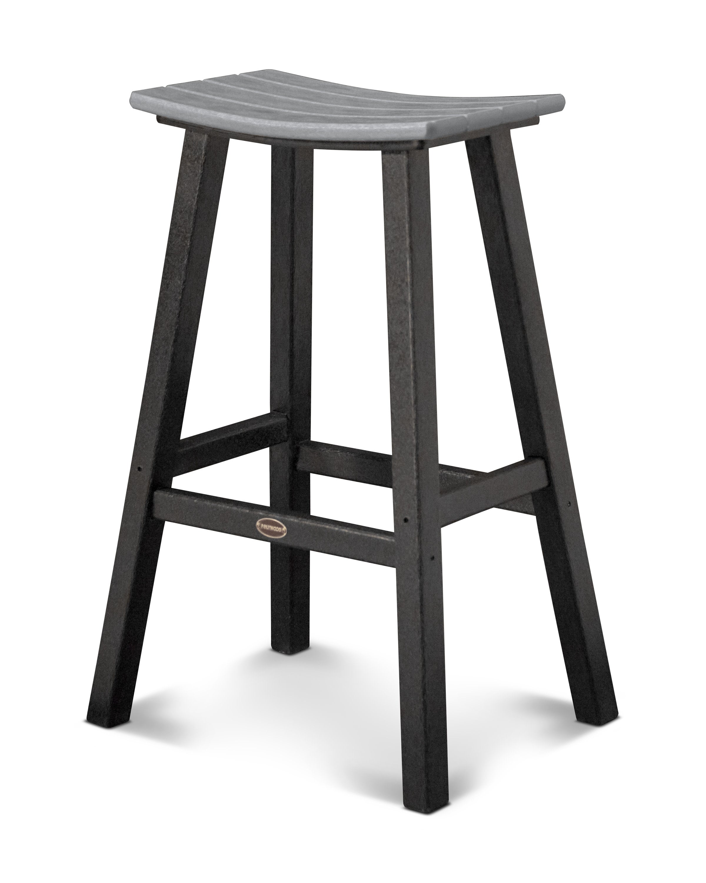 Contempo 30" Saddle Bar Stool in Black / Slate Grey