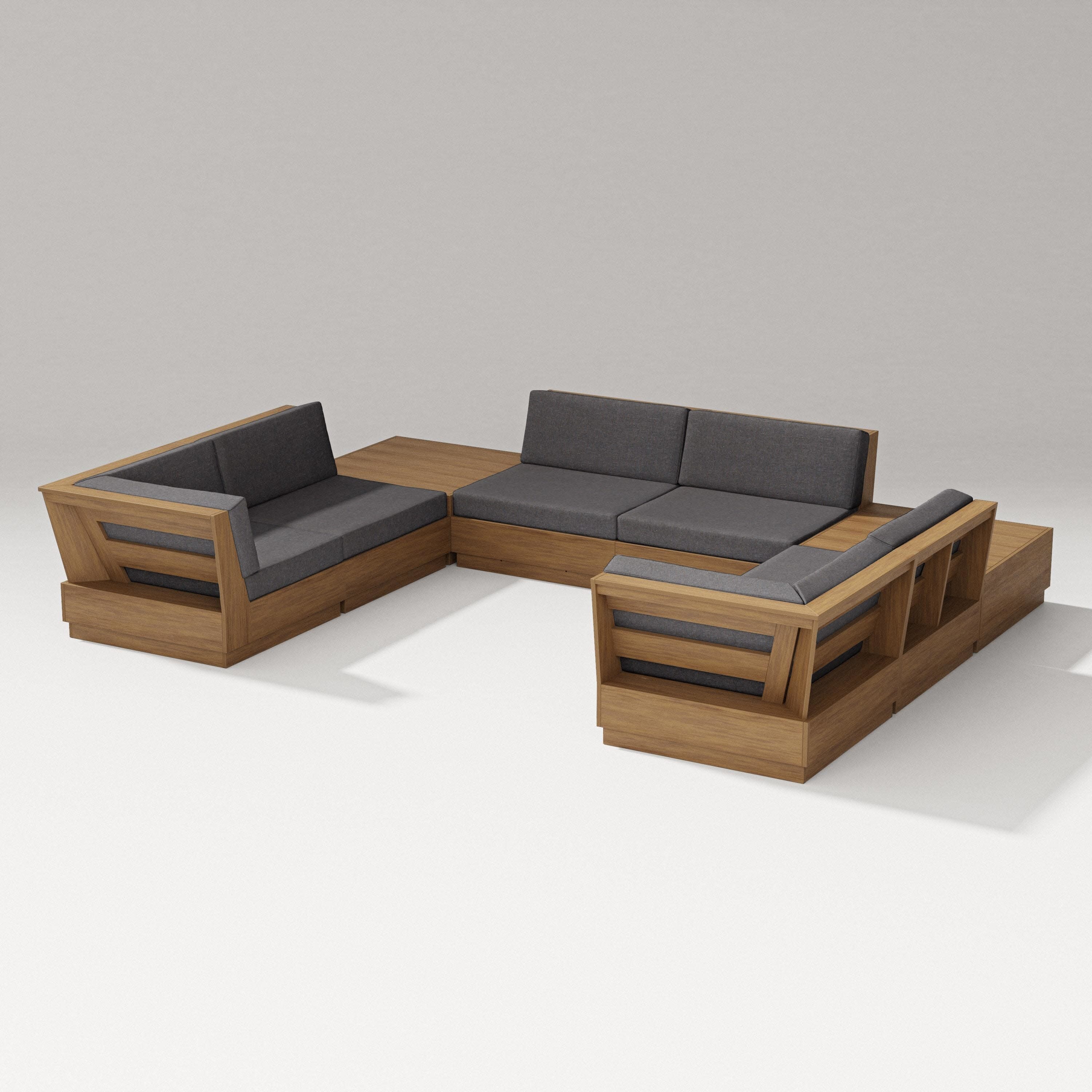 Elevate 8-Piece U-Shaped Sectional in Natural / Ash Charcoal