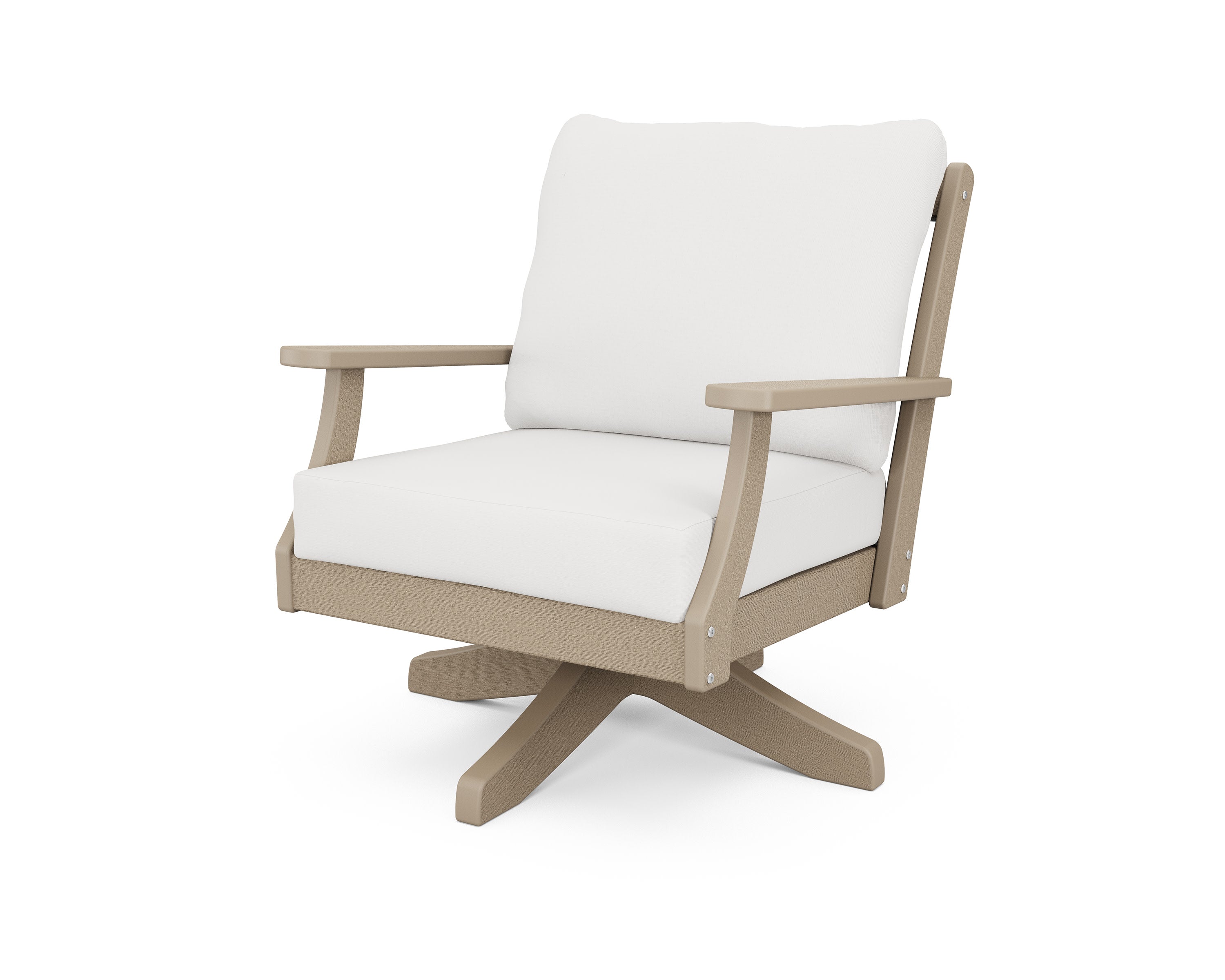 Braxton Deep Seating Swivel Chair in Vintage Sahara / Natural Linen