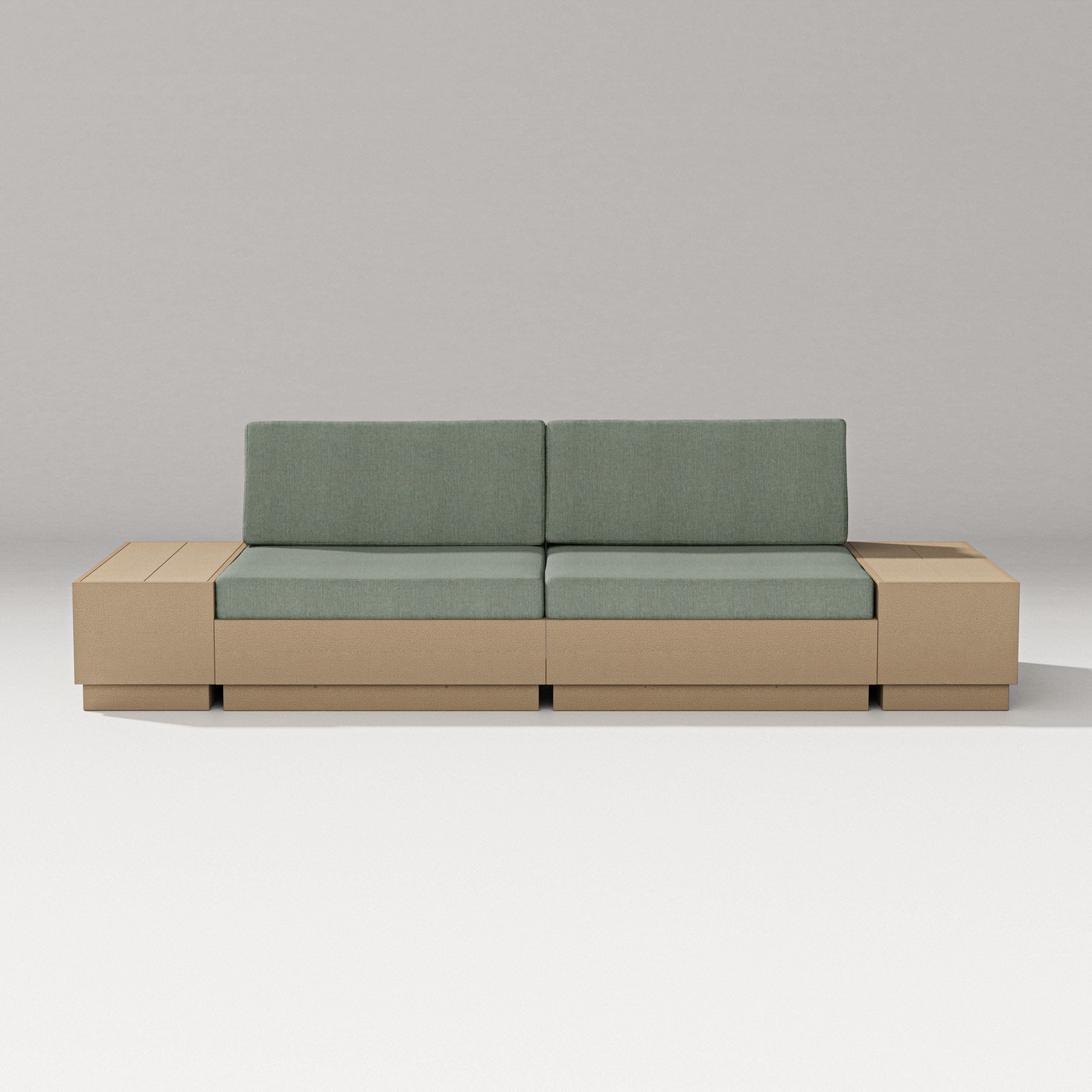 Elevate 4-Piece Loveseat Sectional in Vintage Sahara / Cast Sage
