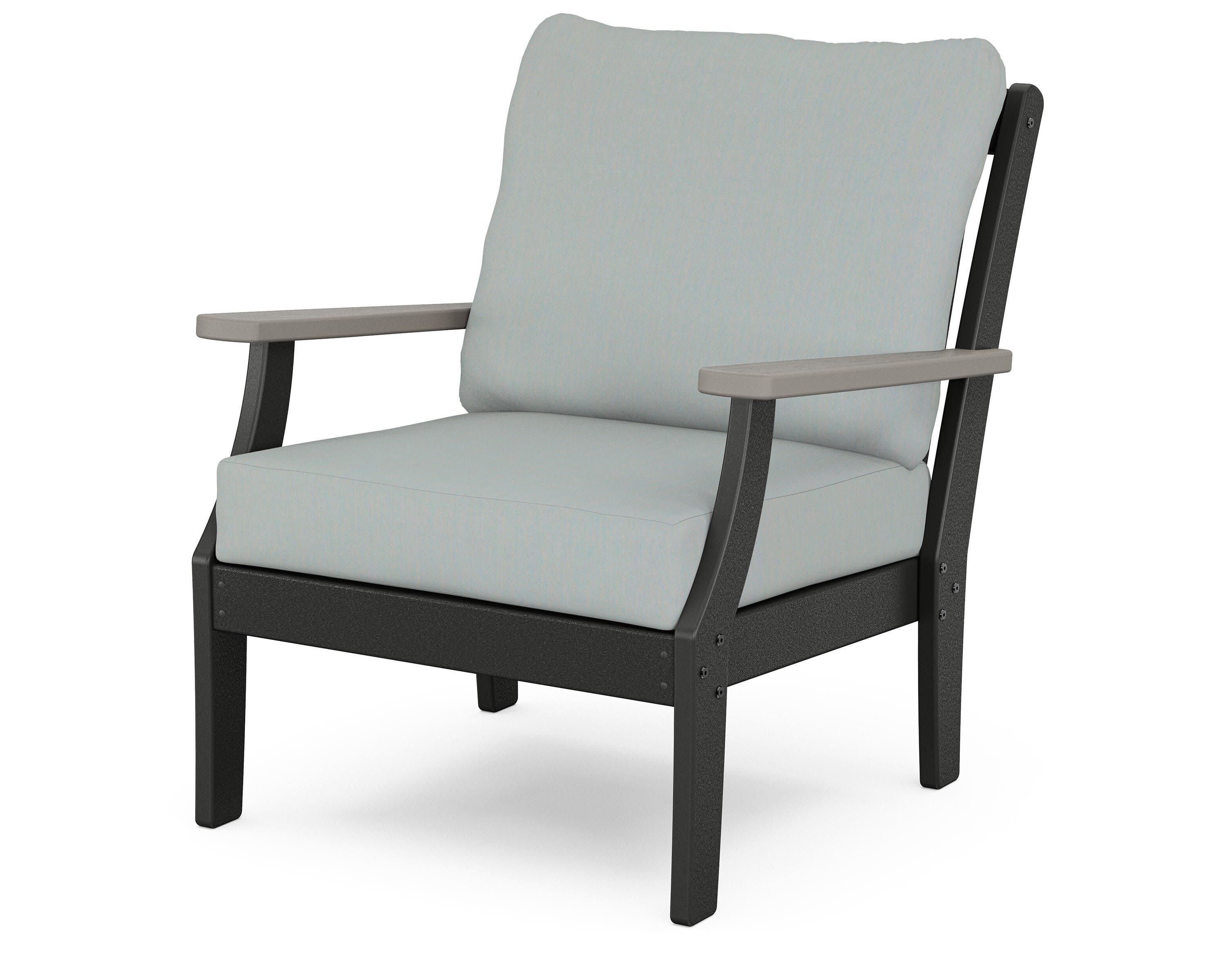 Braxton Deep Seating Chair in Black / Driftwood / Spa