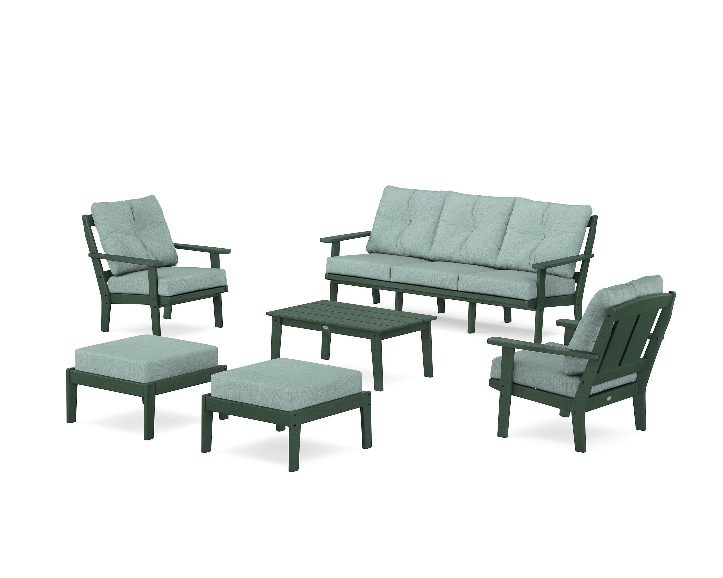 Mission 6-Piece Lounge Sofa Set in Green / Glacier Spa