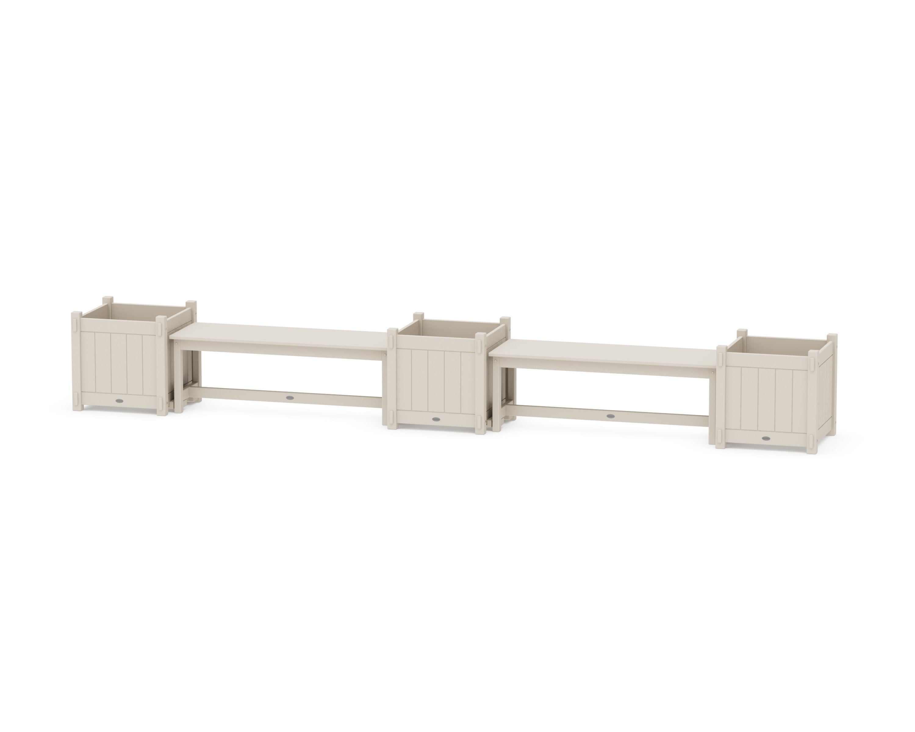 48" Vineyard Straight Double Planter Bench Set - Large in Sand