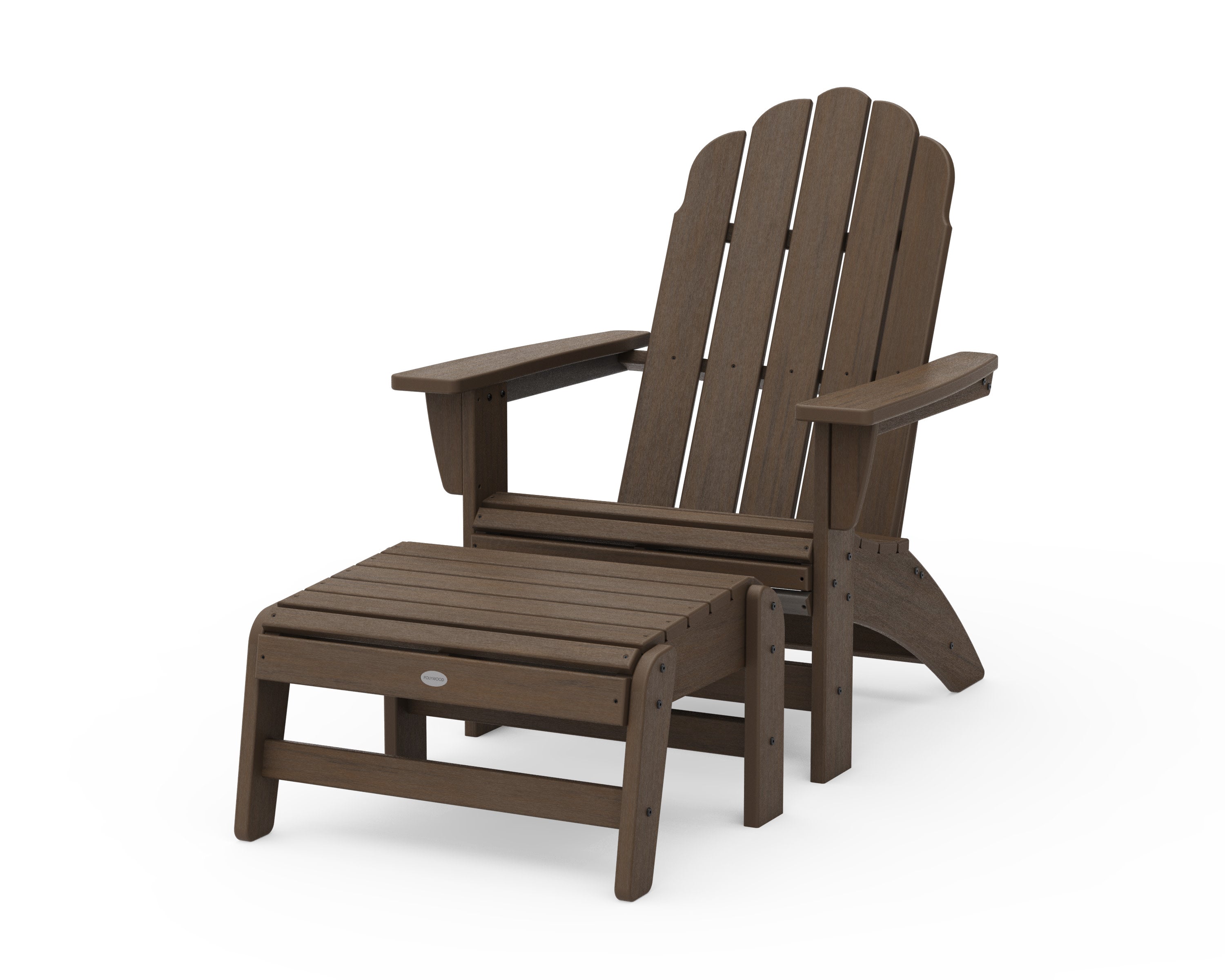 Vineyard Grand Adirondack Chair with Ottoman in Kona