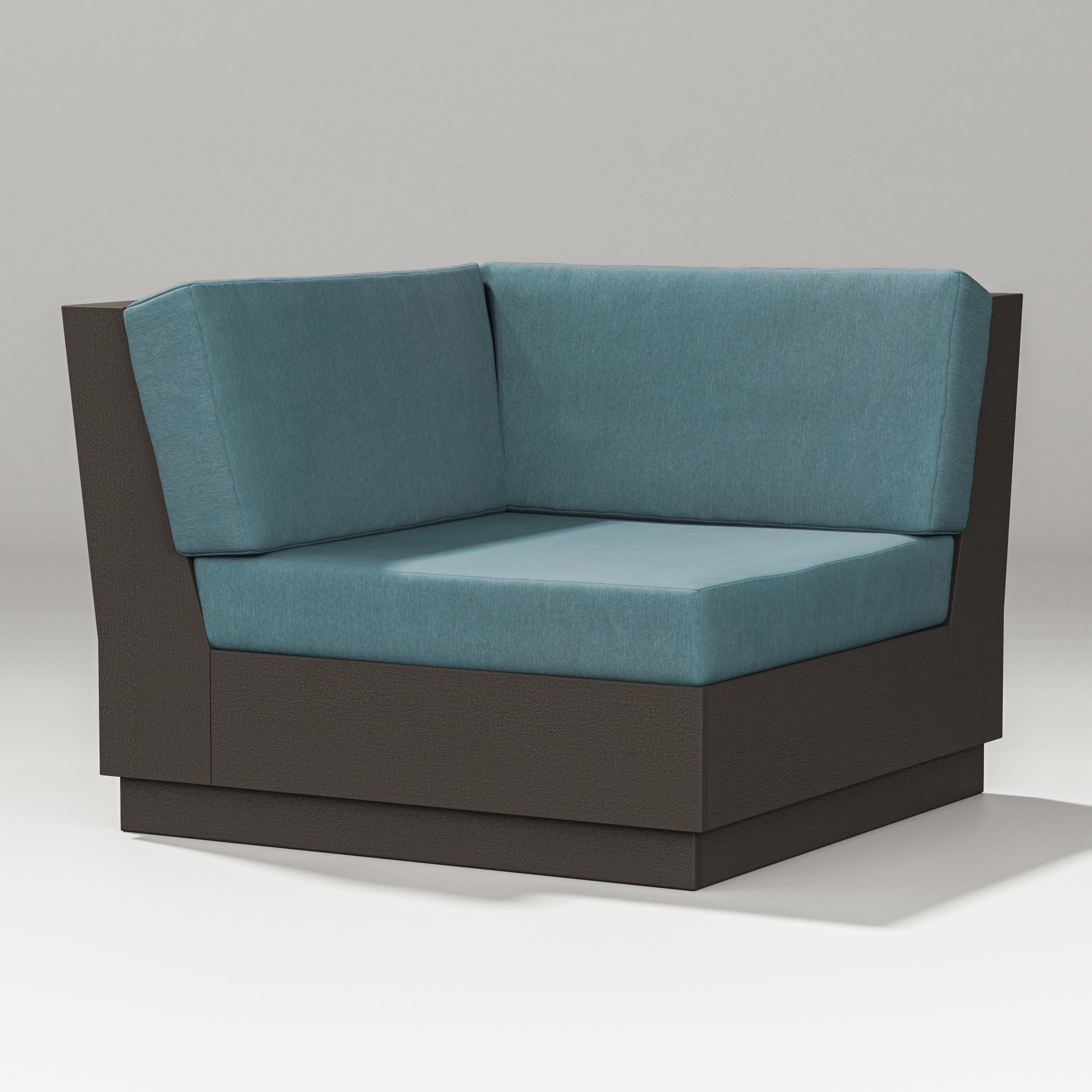 Elevate Modular Corner Chair in Vintage Coffee / Ocean Teal