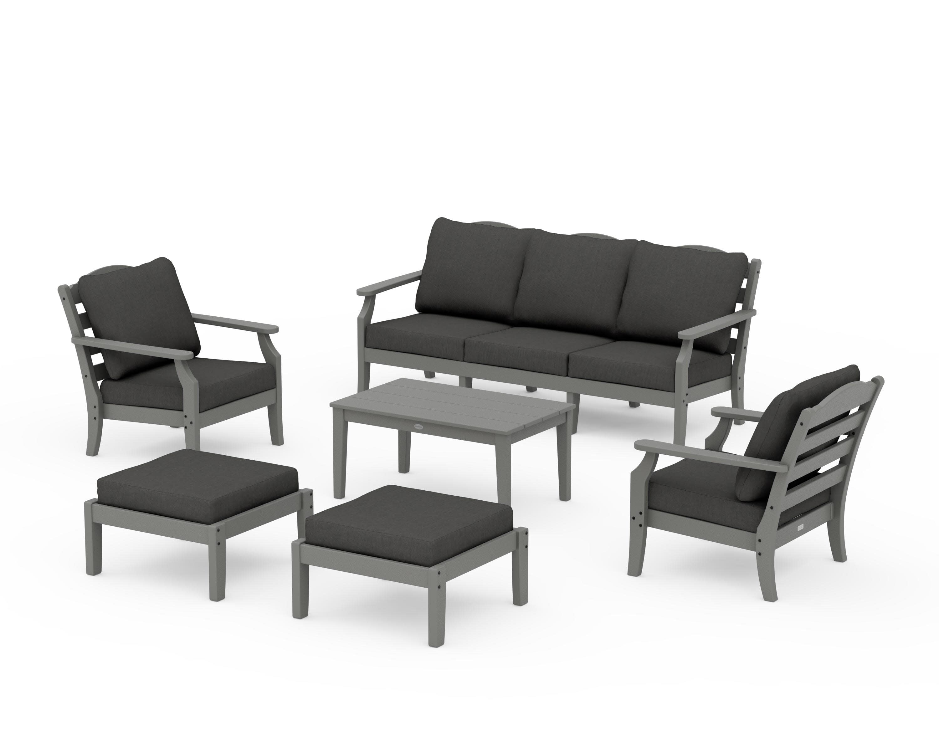 Savannah 6-Piece Lounge Sofa Set in Slate Grey / Spectrum Carbon
