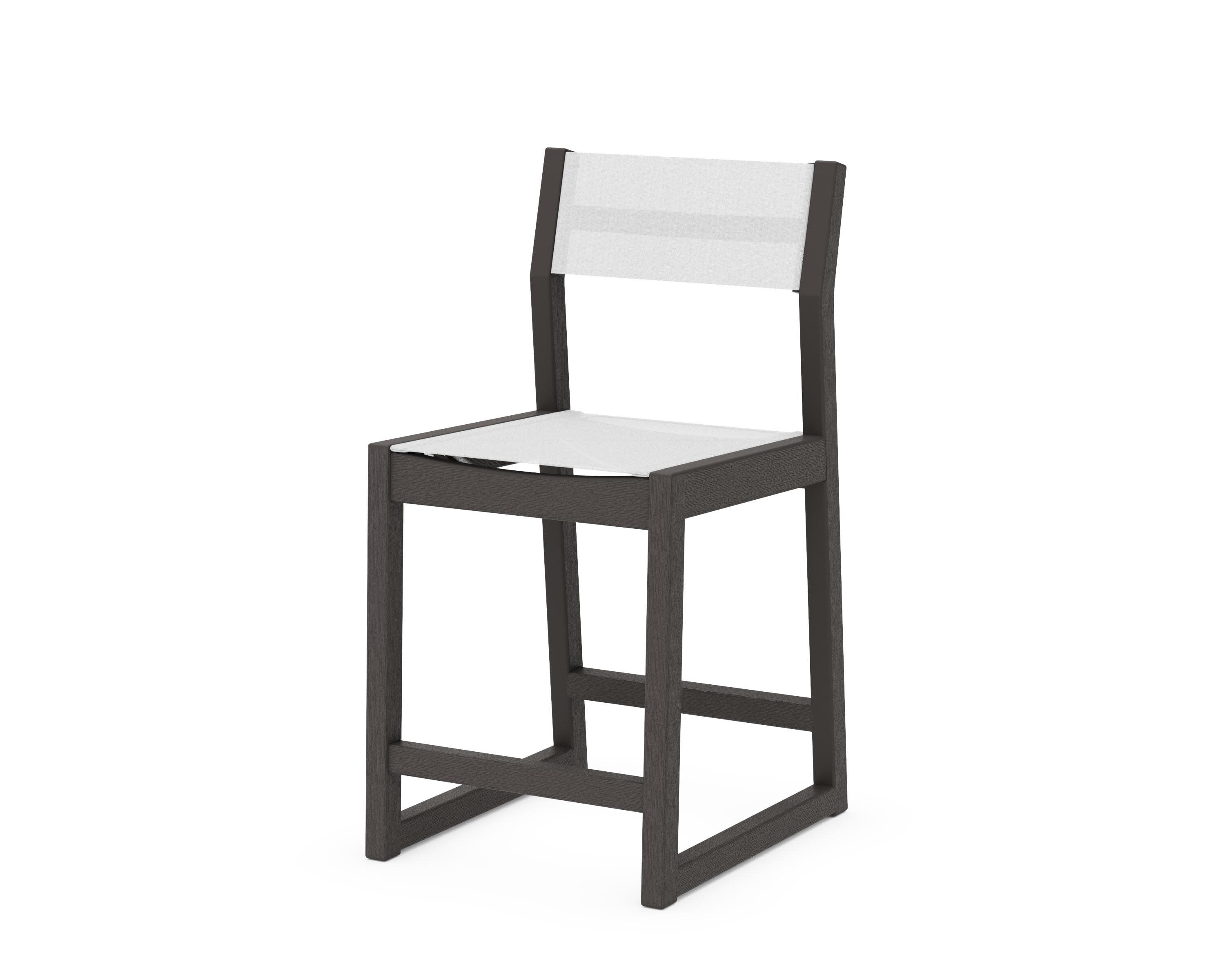 EDGE Sling Counter Side Chair in Vintage Coffee / White Sling