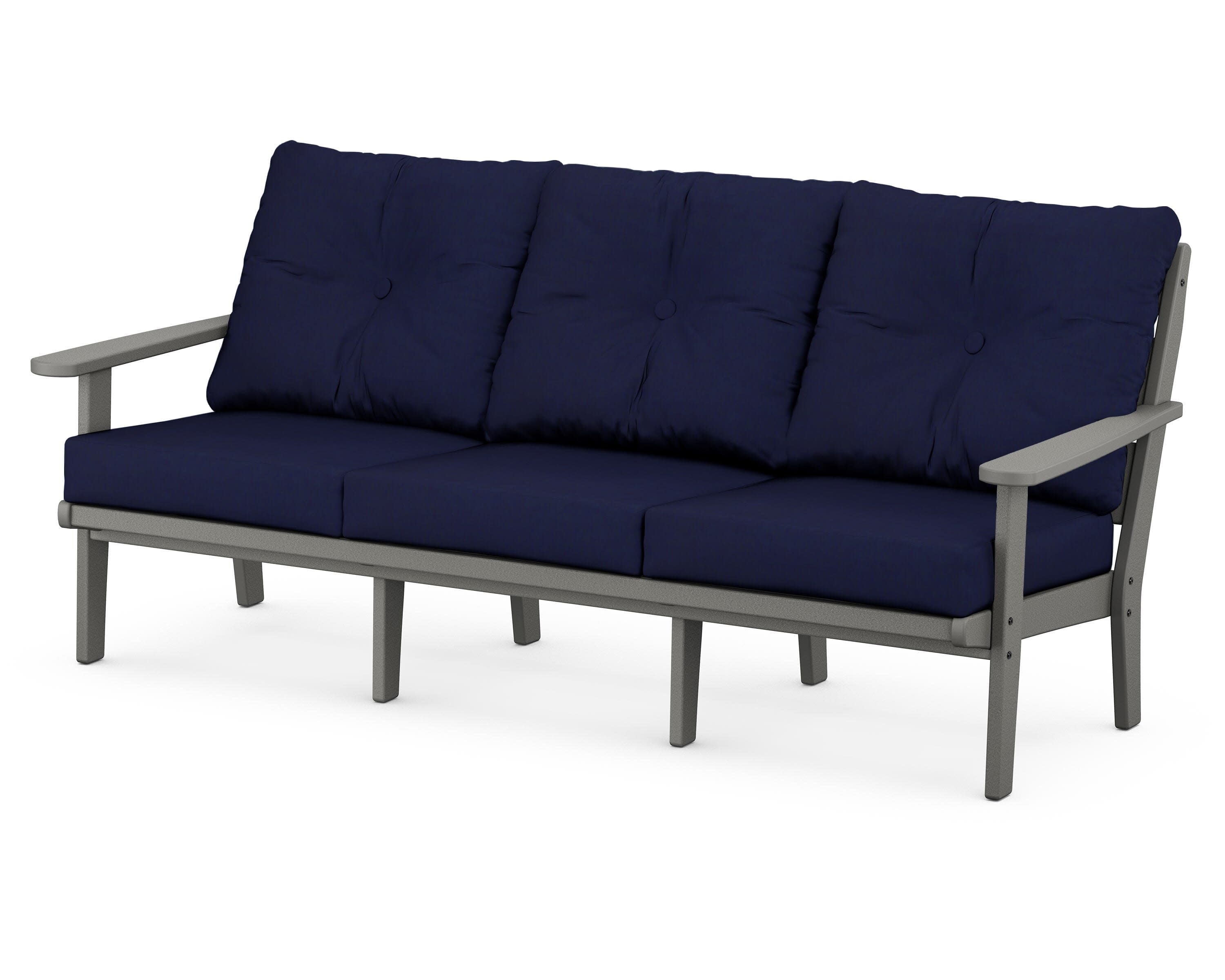 Lakeside Deep Seating Sofa in Slate Grey / Navy