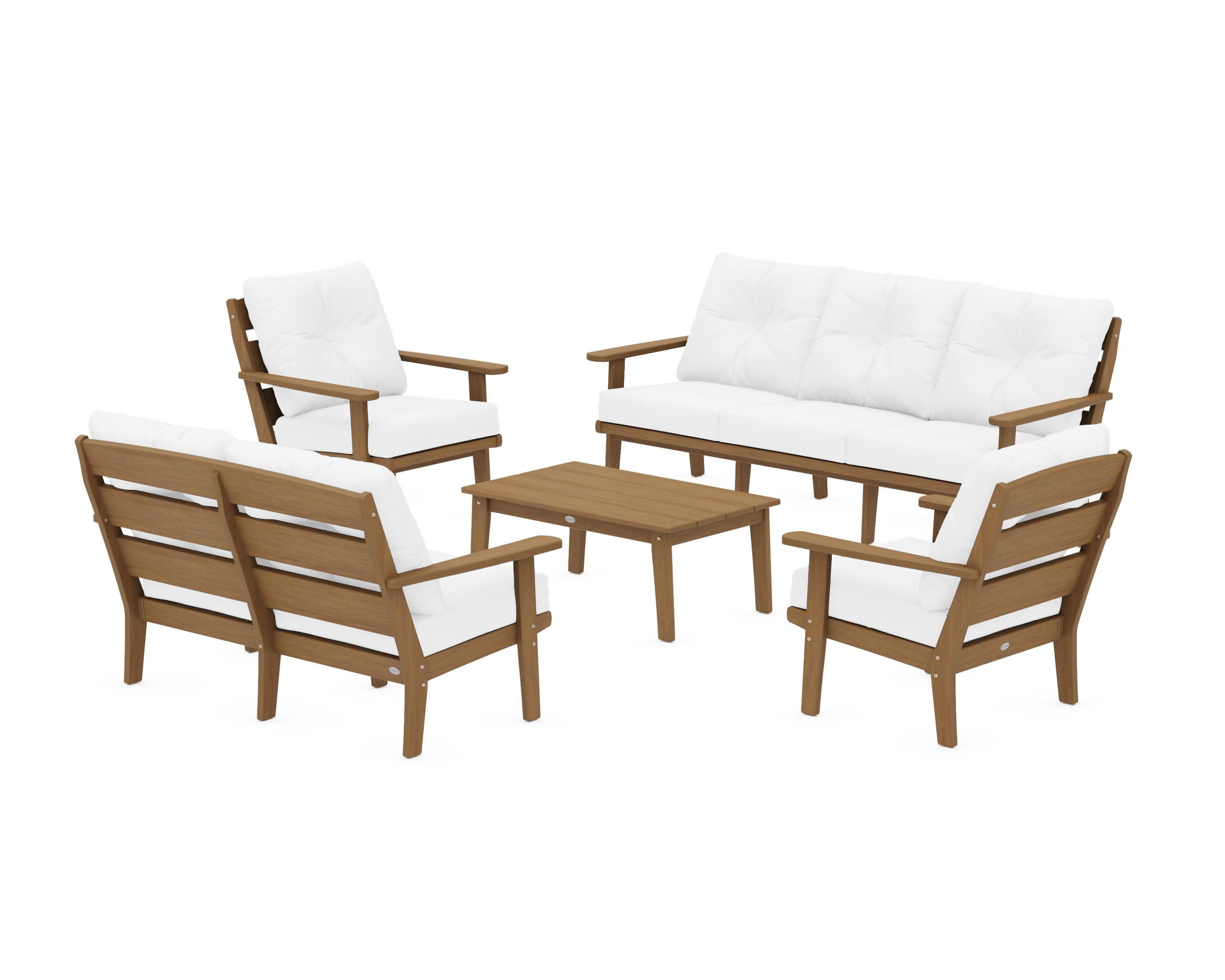 Lakeside 5-Piece Lounge Sofa Set in Natural / Natural