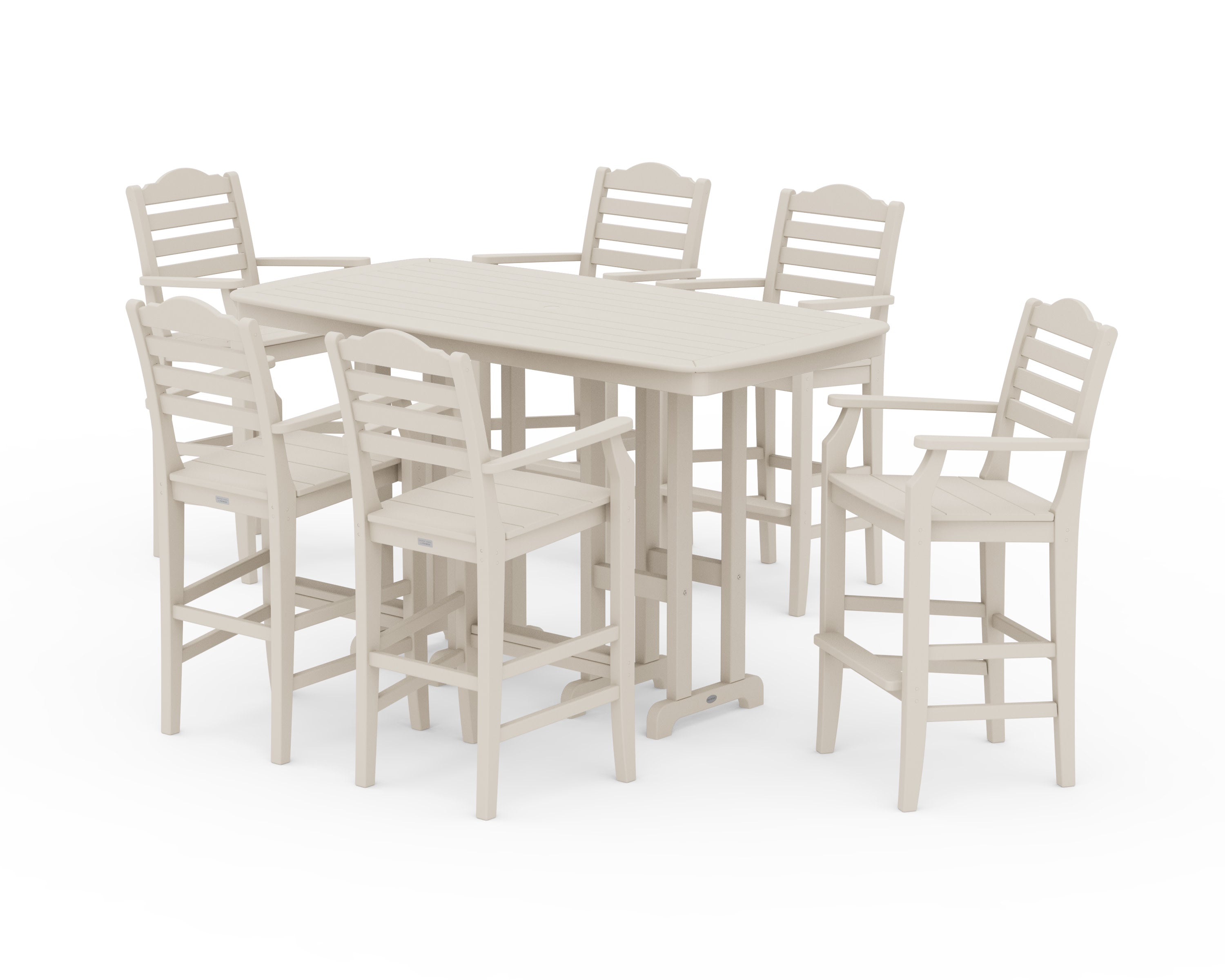 Savannah Arm Chair 7-Piece Bar Set in Sand