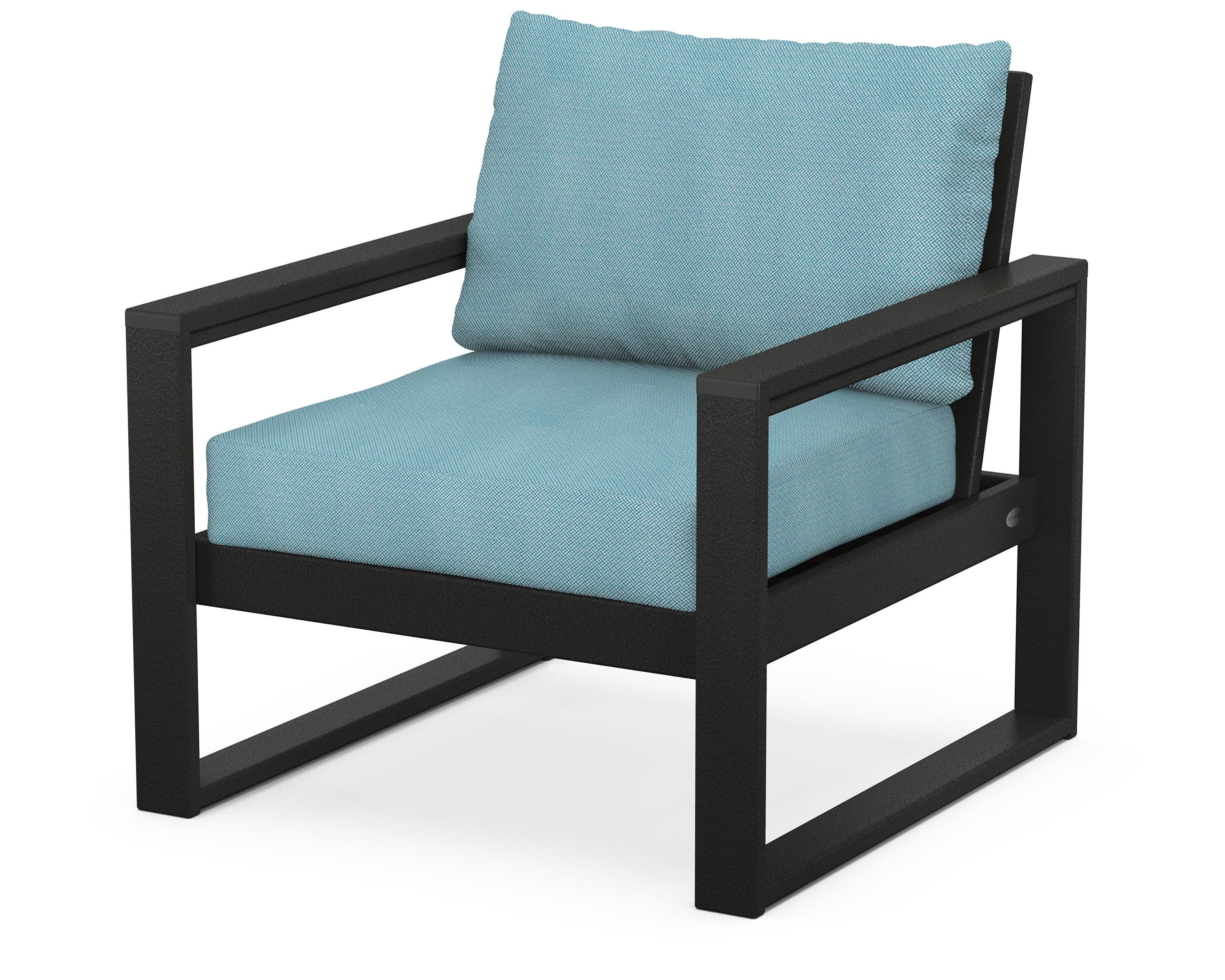 EDGE Club Chair in Black / Lattice Sky Blue