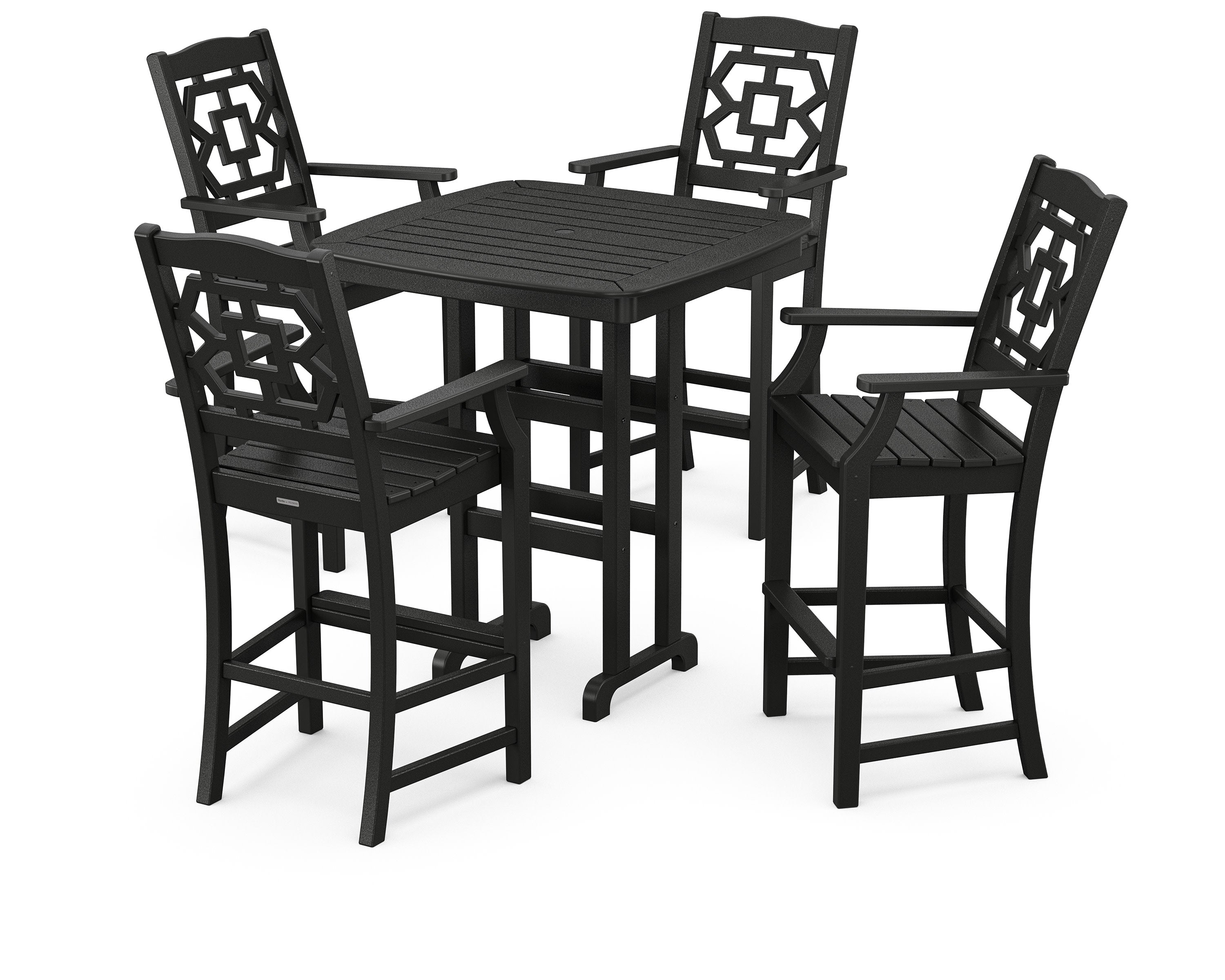 Chinoiserie 5-Piece Bar Set in Black