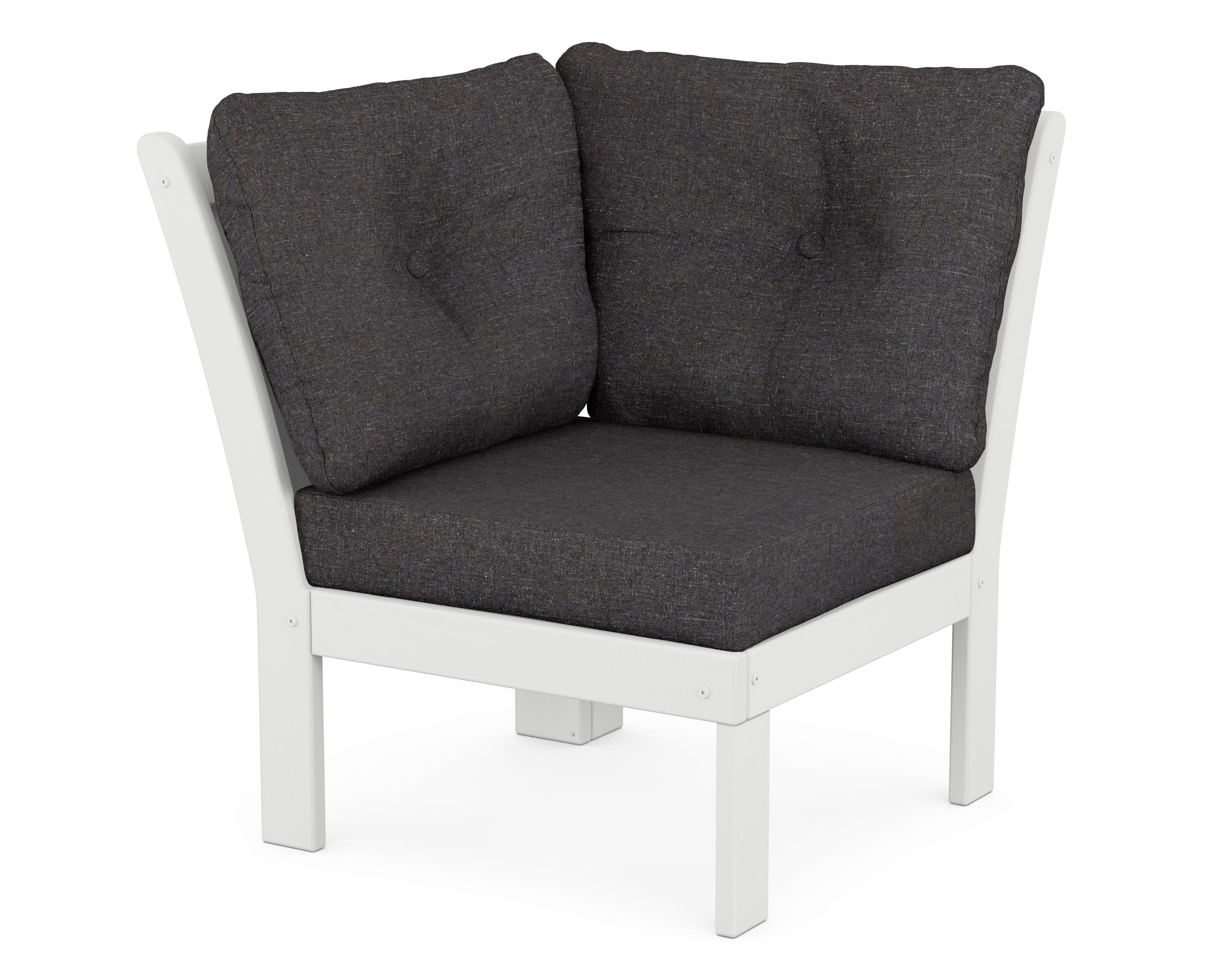 Vineyard Modular Corner Chair in White / Ash Charcoal