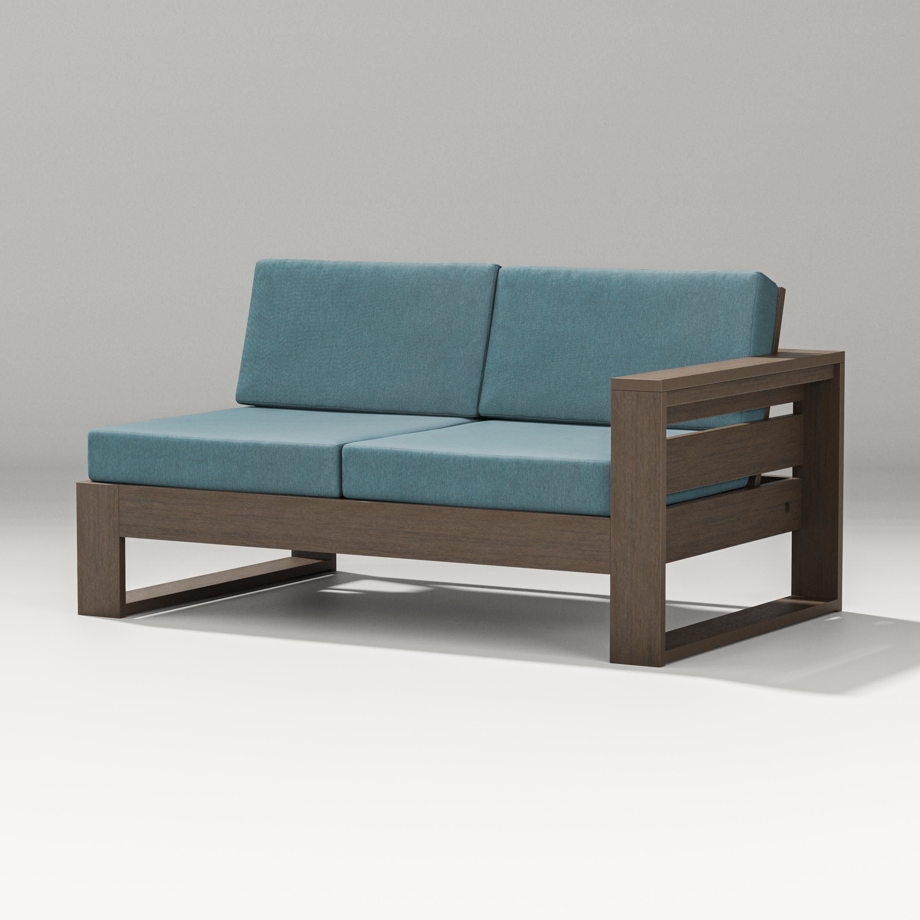 Latitude Modular Right Arm Loveseat in Kona / Ocean Teal