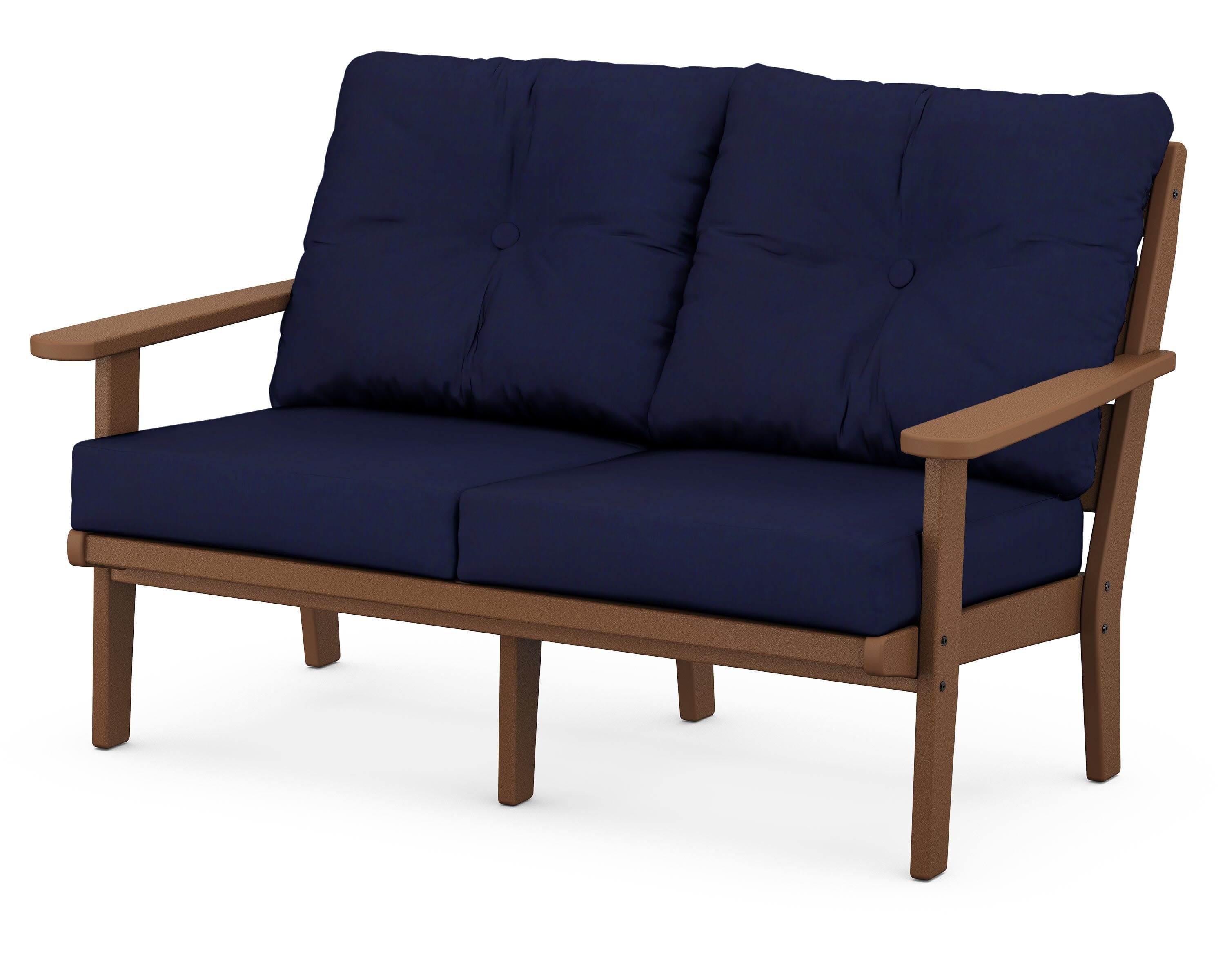 Lakeside Deep Seating Loveseat in Teak / Navy
