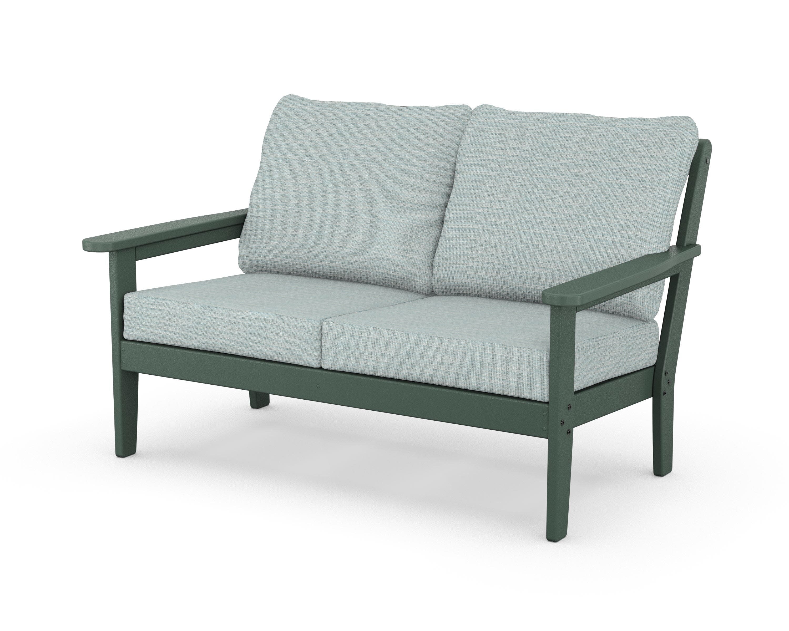 Cottage Deep Seating Loveseat in Green / Soothe Mist