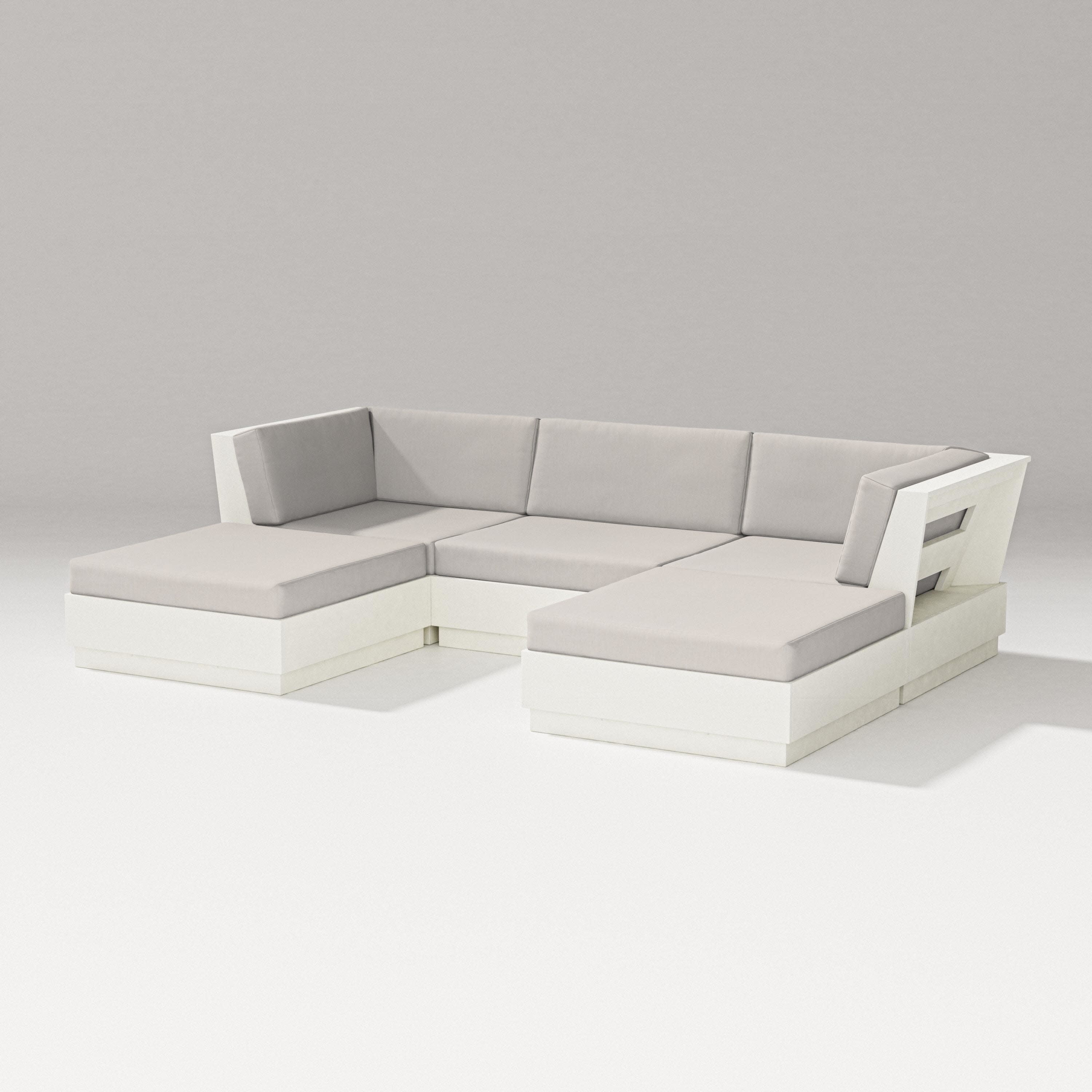 Elevate Double Chaise Sectional in Vintage White / Cast Ash