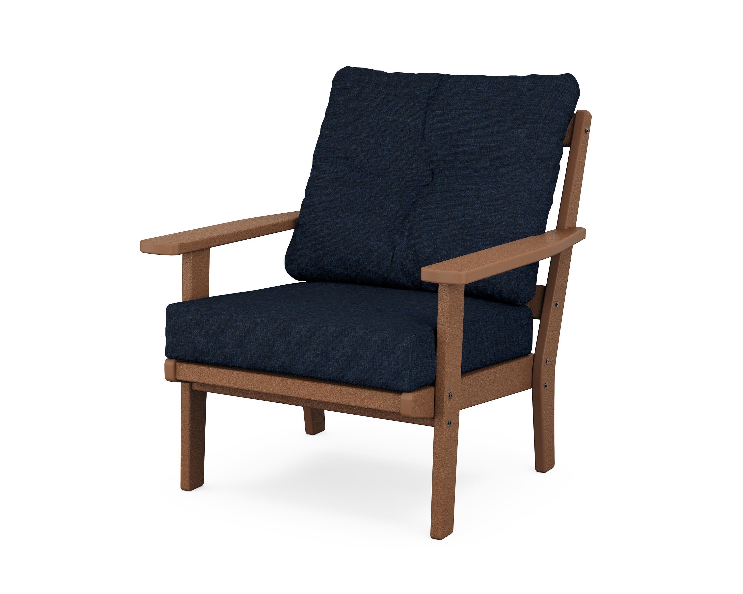 Oxford Deep Seating Chair in Teak / Marine Indigo