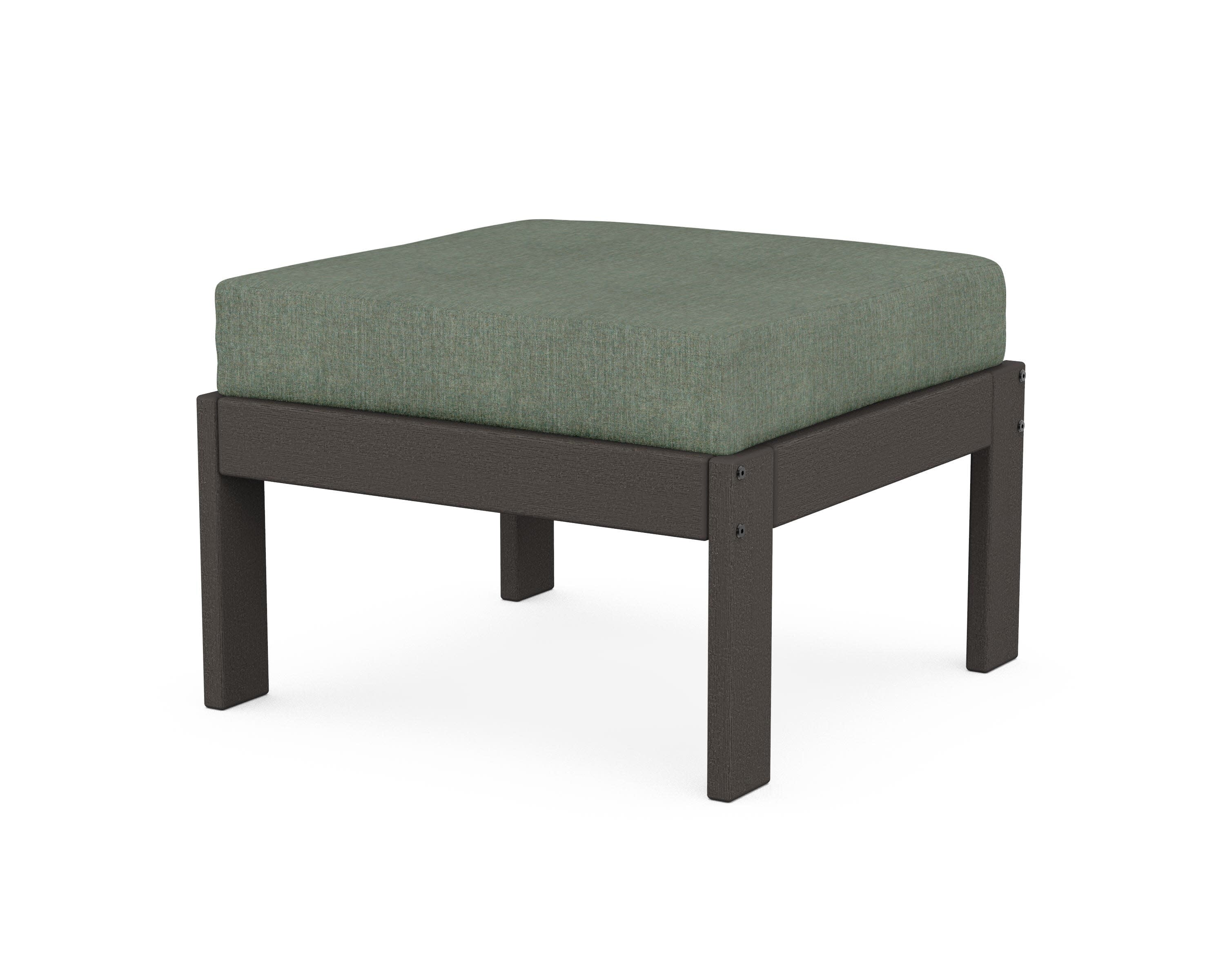 Vineyard Modular Ottoman in Vintage Coffee / Cast Sage