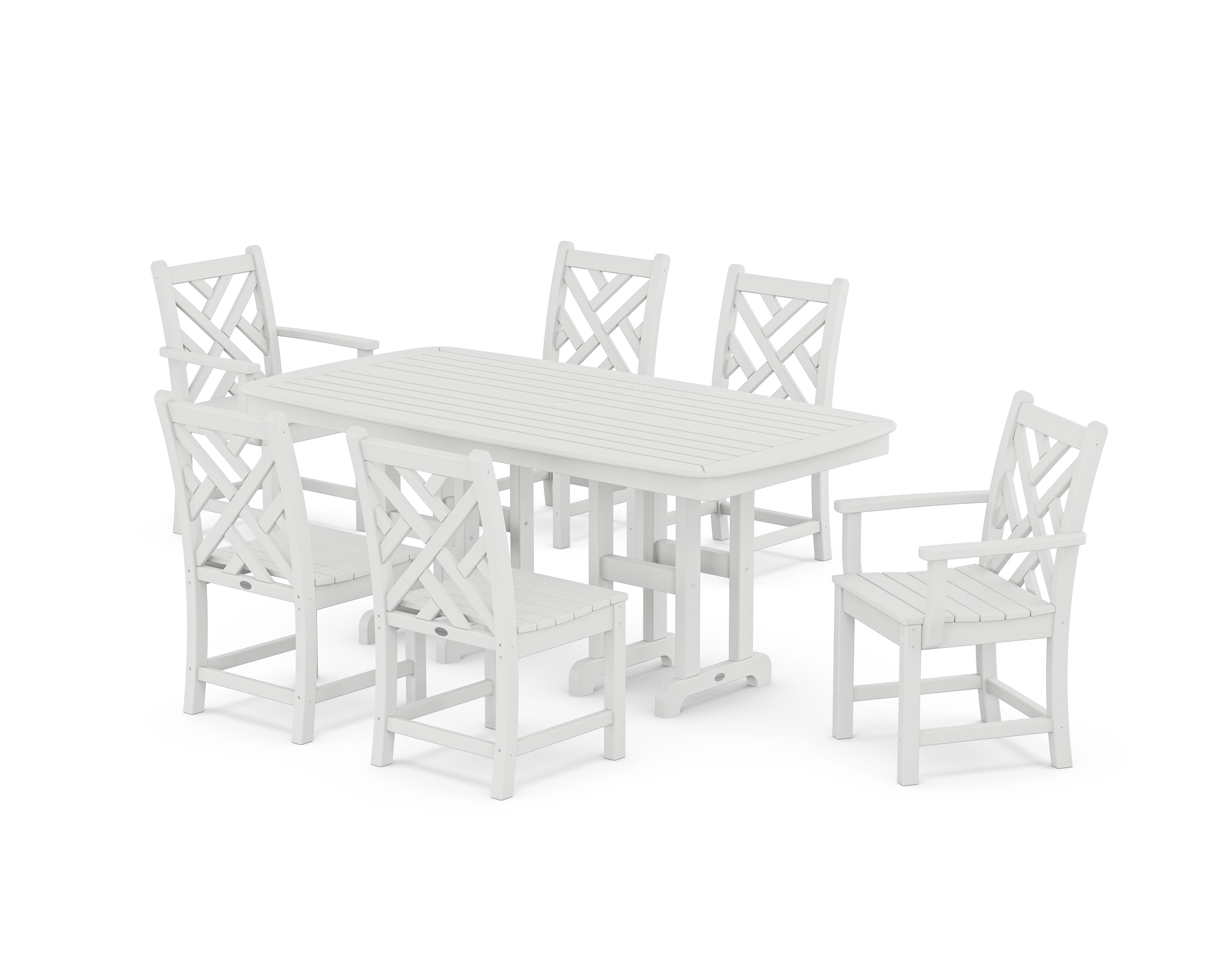Chippendale 7-Piece Dining Set in White