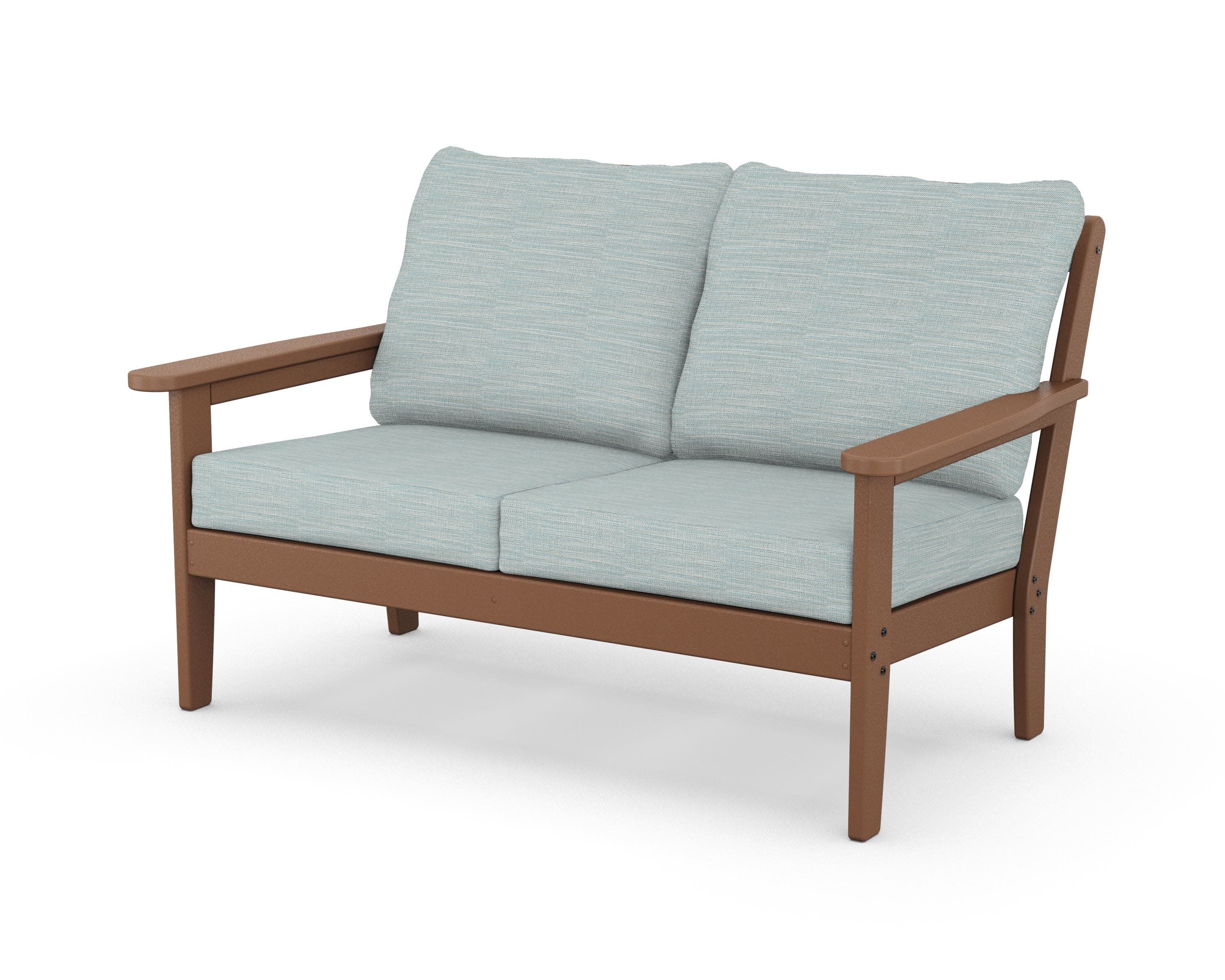 Cottage Deep Seating Loveseat in Teak / Soothe Mist