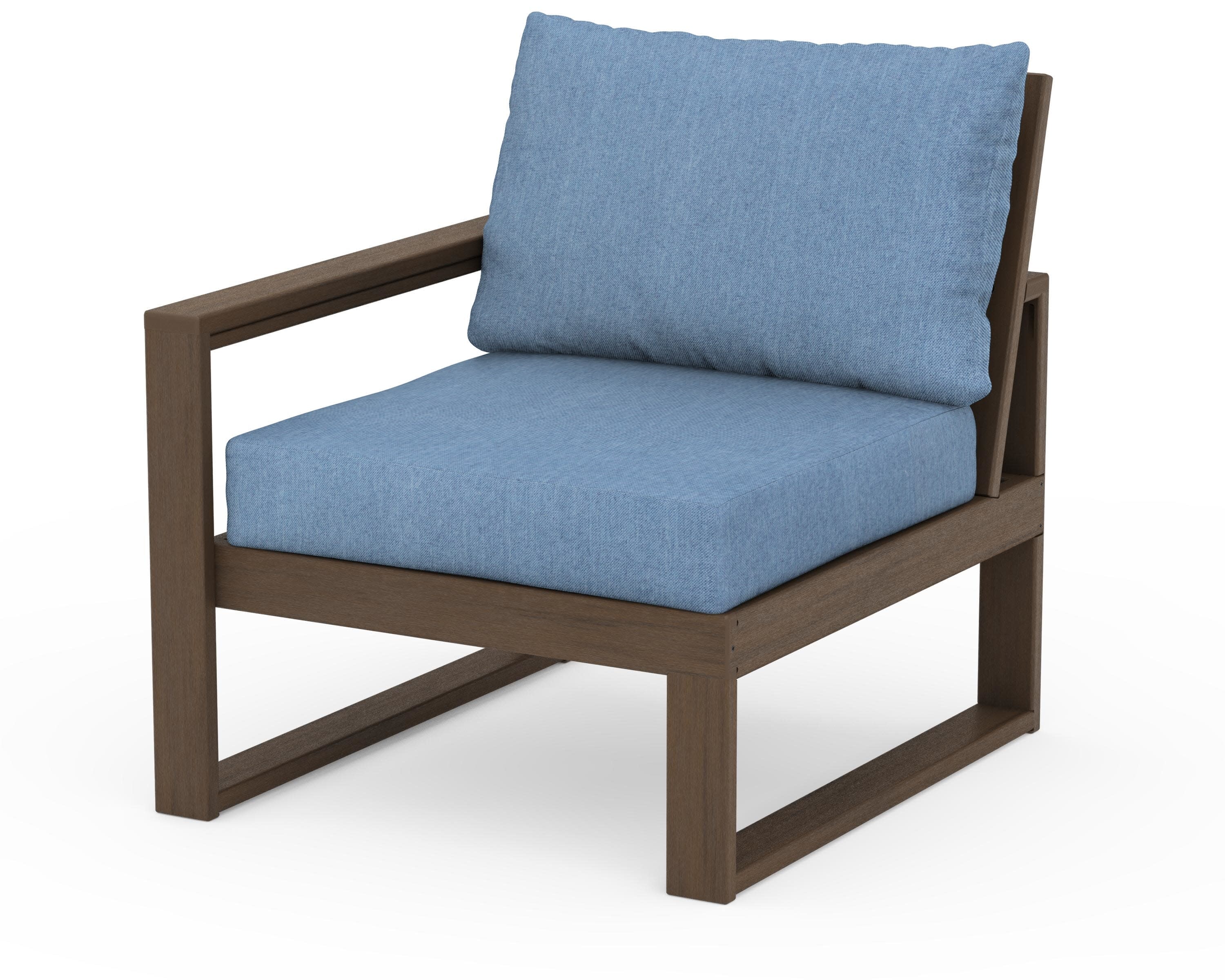 EDGE Modular Left Arm Chair in Kona / Sky Blue