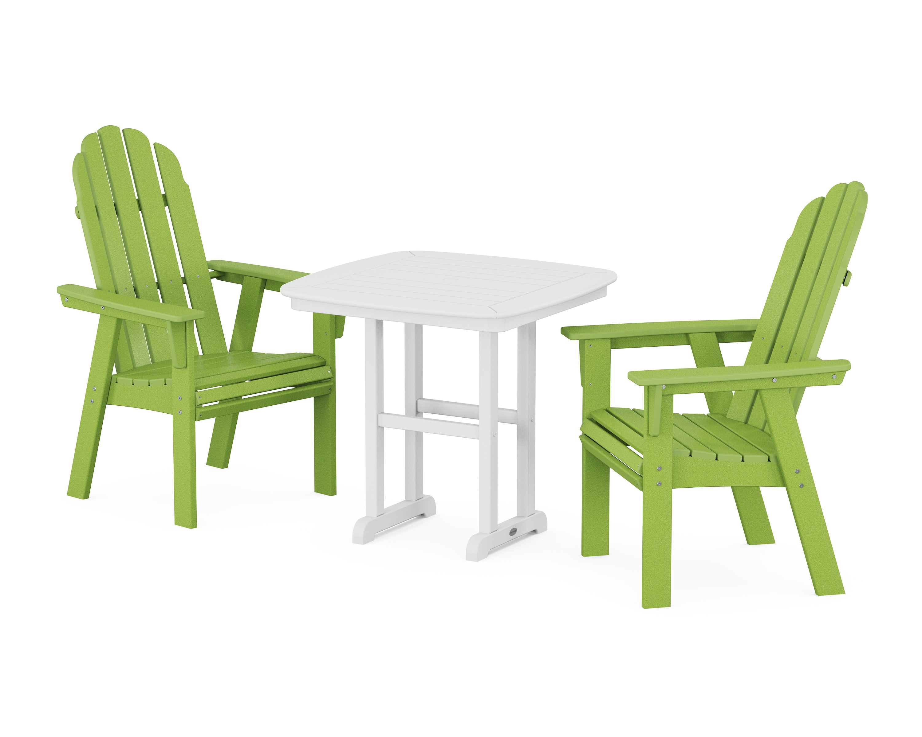 Vineyard Adirondack 3-Piece Dining Set in Lime / White