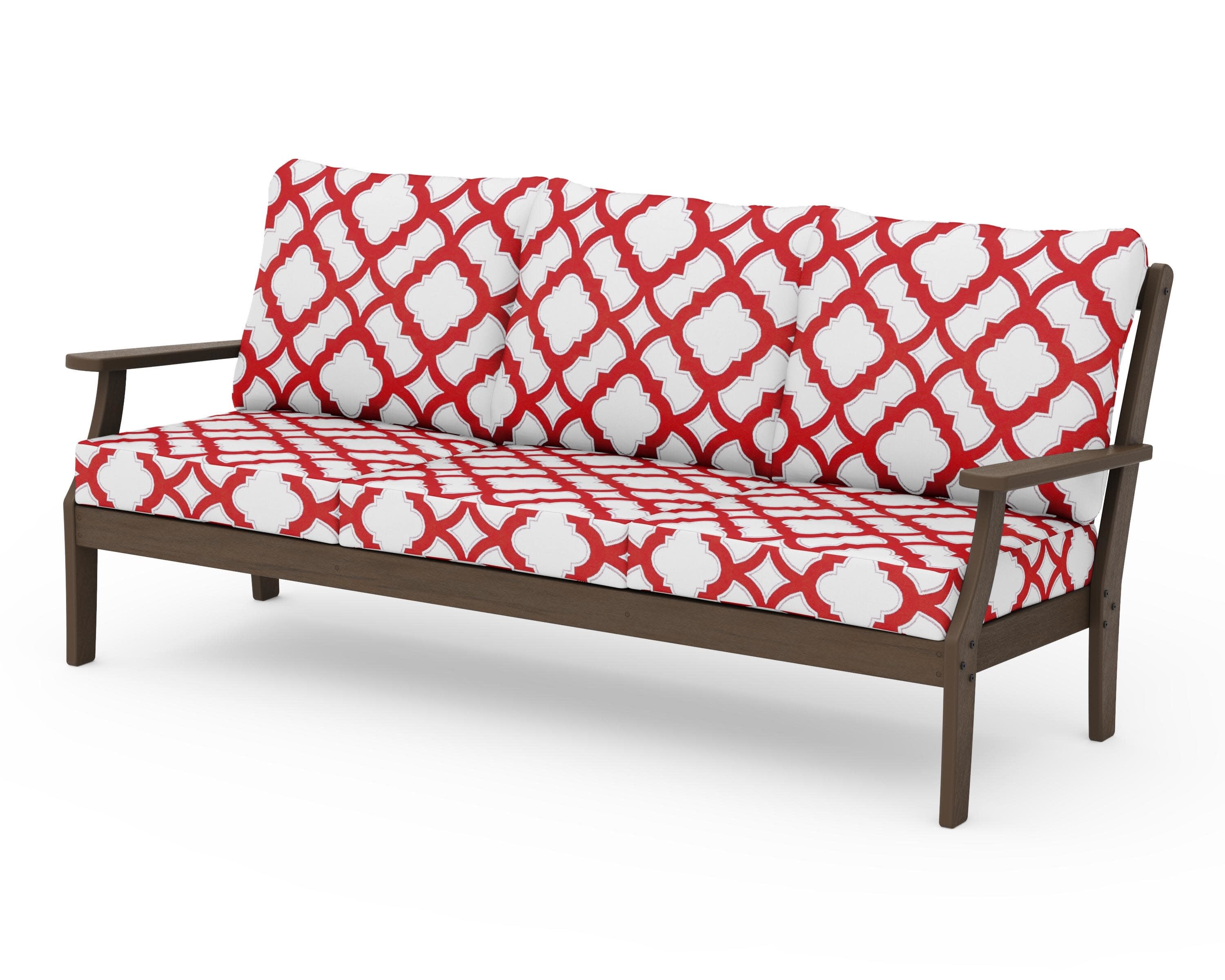 Braxton Deep Seating Sofa in Kona / Trellis Crimson